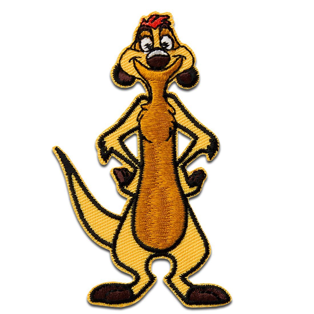 Disney Aufnäher Bügelbild, Aufbügler, Applikationen, Patches, Flicken, zum aufbügeln, Polyester, König Der Löwen Timon Tier   - Größe: 8,1 x 4,6 cm
