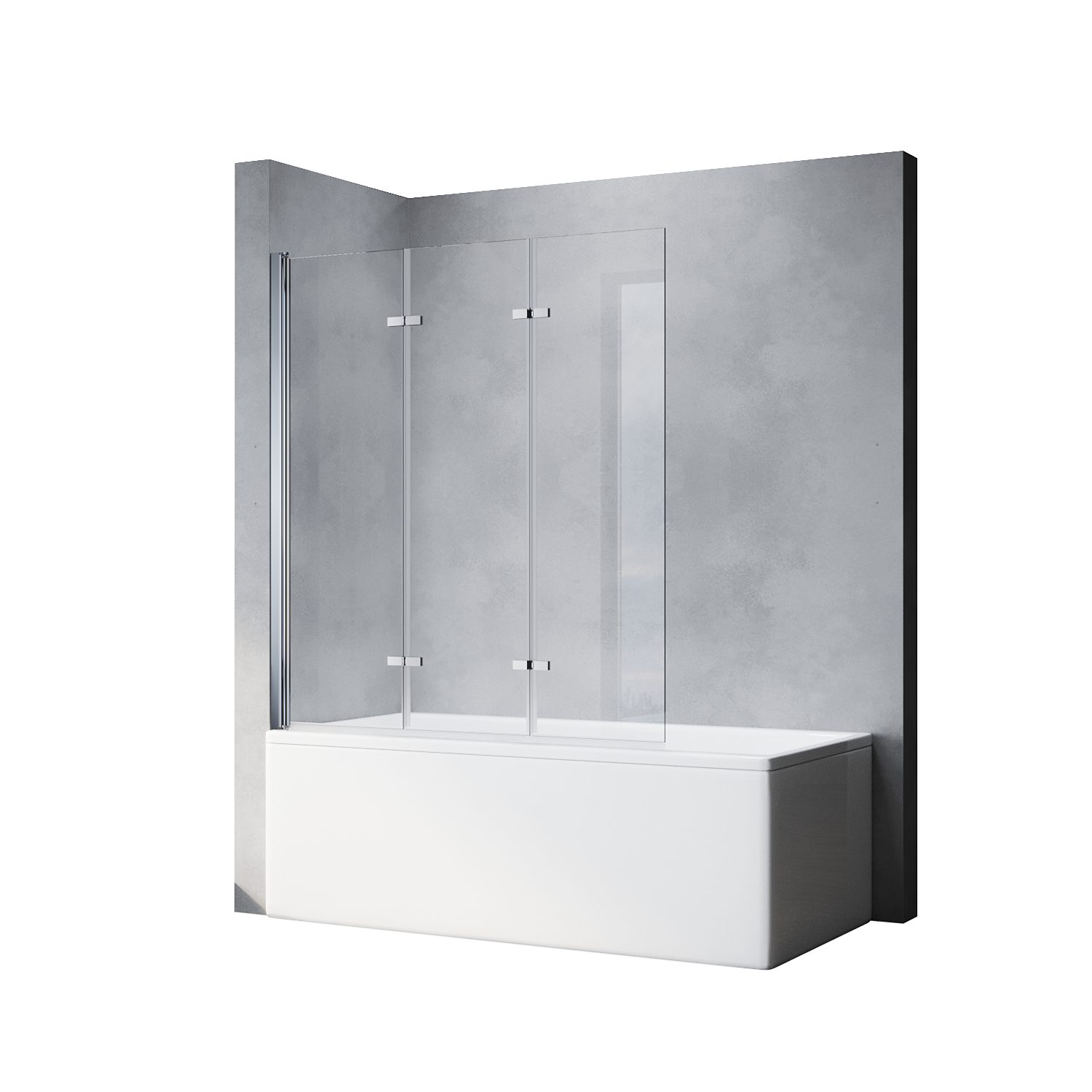 SONNI Badewannenaufsatz Faltbare Duschwand,ESG NANO Glas Duschabtrennung,130CM*130CM