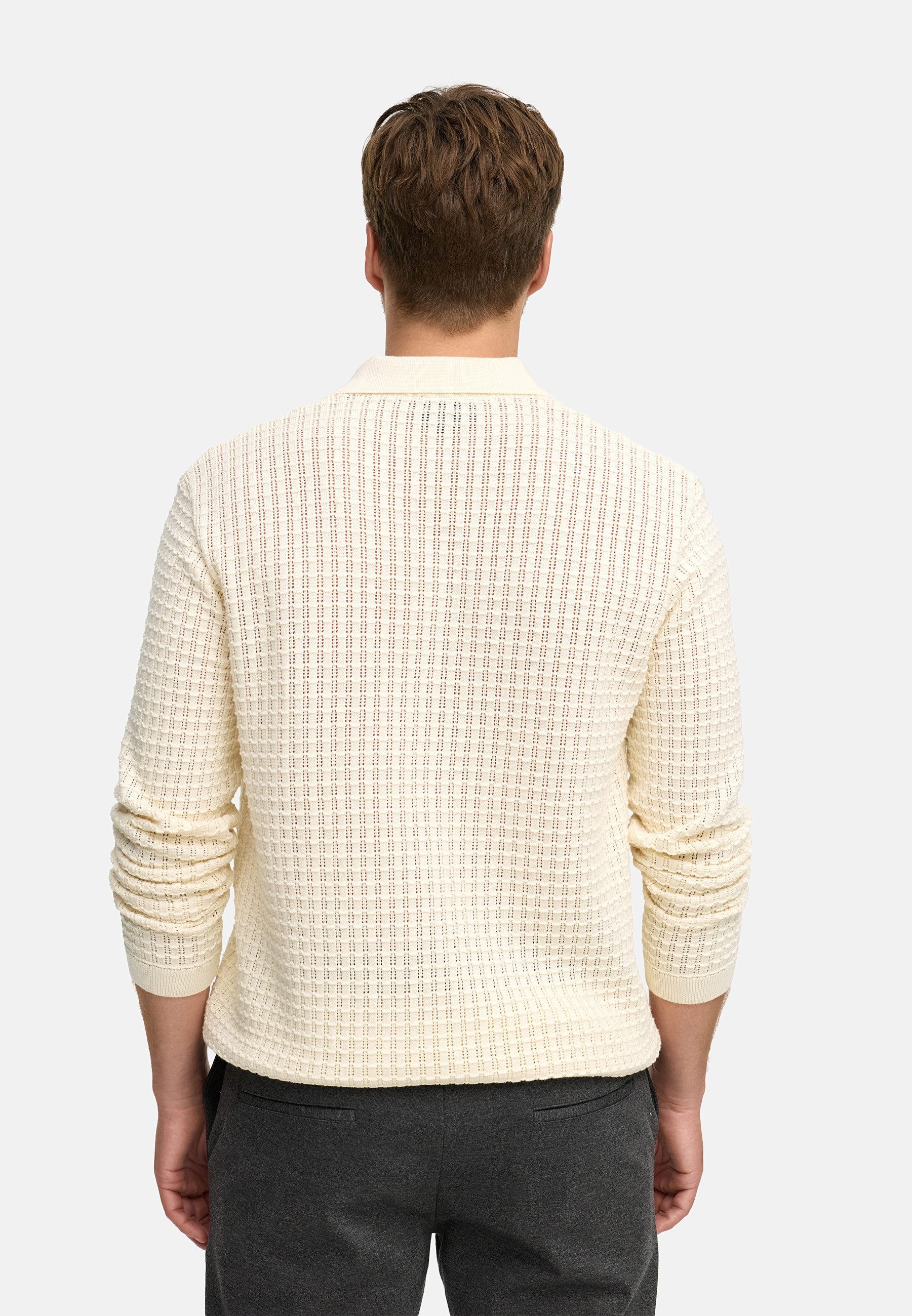 Jeff Strickpullover Herren JFLane polo Pullover Herrenpullover mit Polokragen und V-Ausschnitt