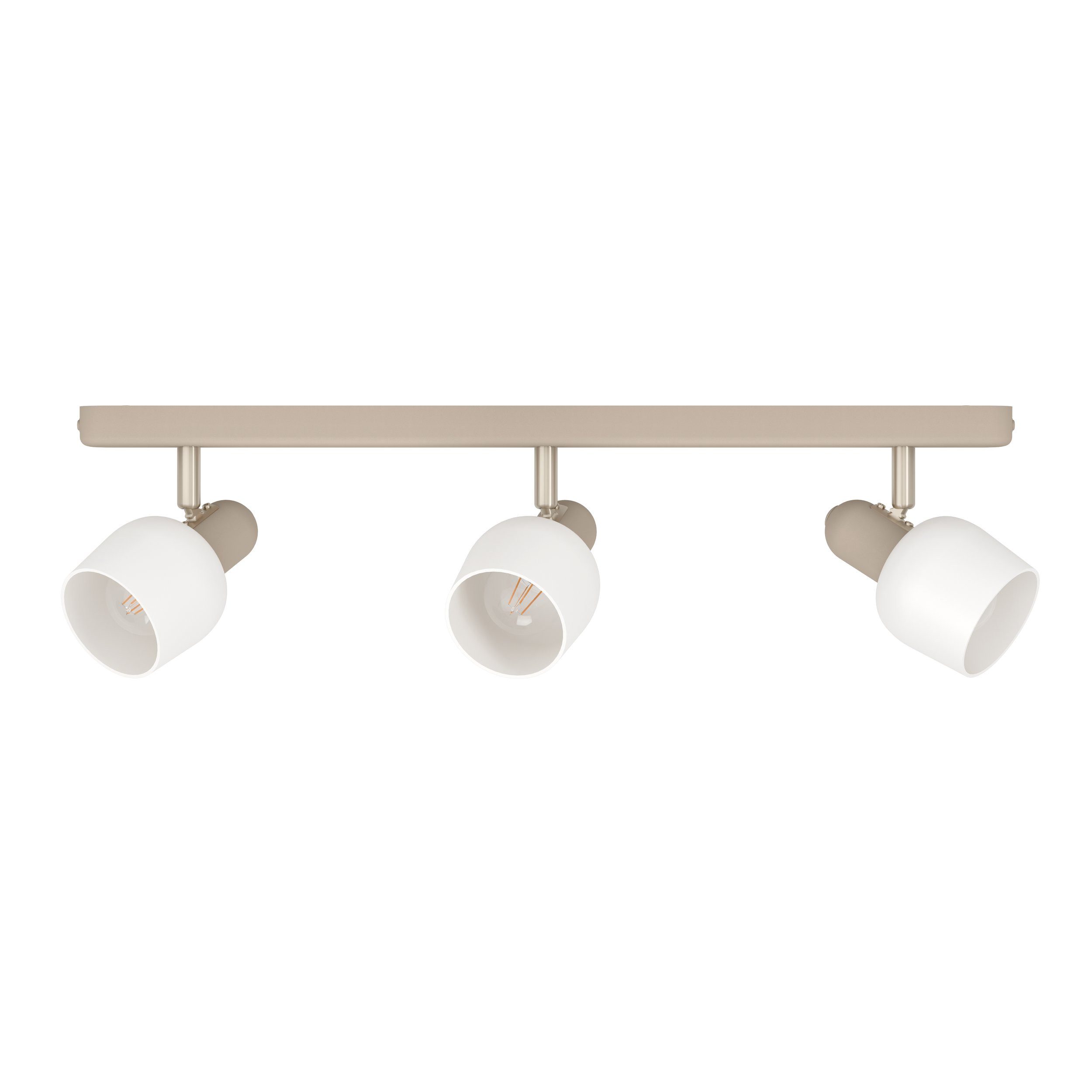Deckenstrahler Corato, Länge 52 cm, sand/nickel/opal, 3-flg. günstig online kaufen