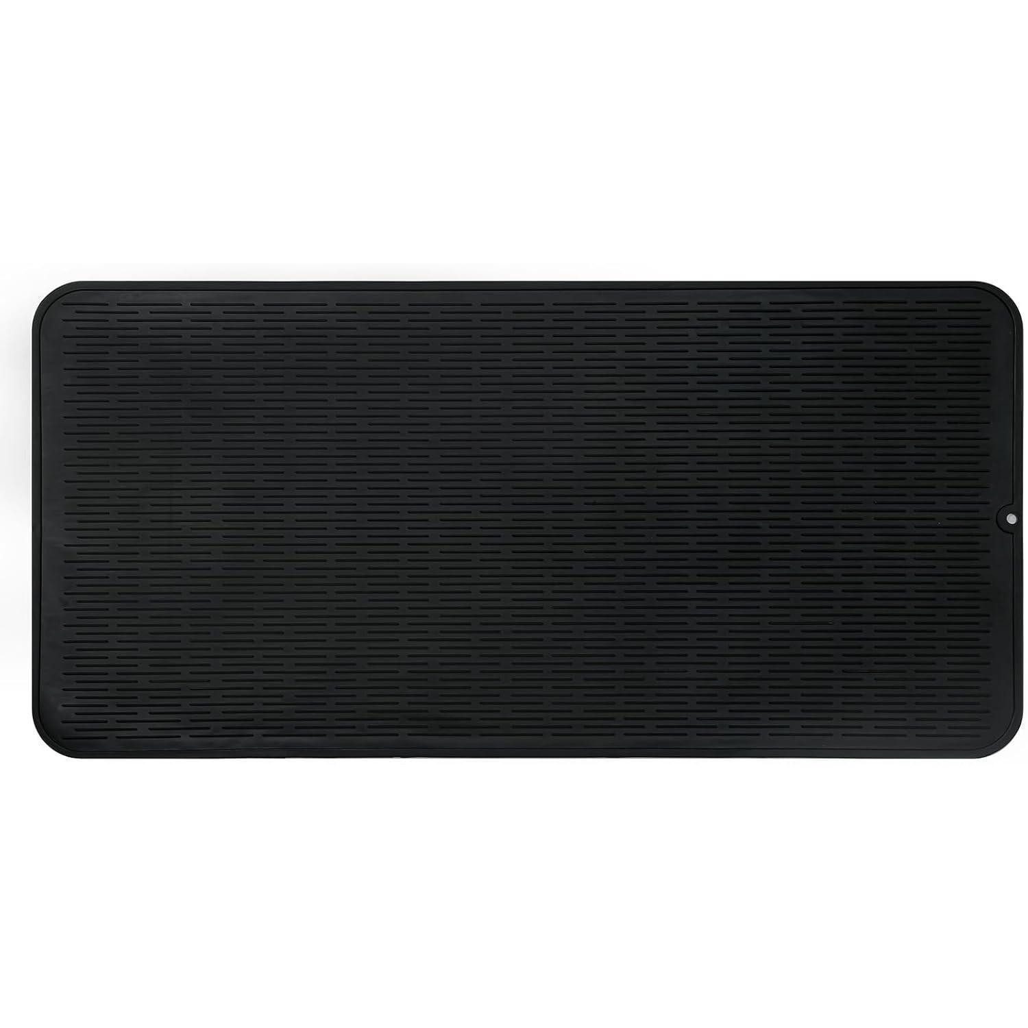 LuxusKollektion Abtropfmatte Abtropfmatte Silikon Geschirr 92x52cm BPAfrei Schwarz 92 x 52 cm