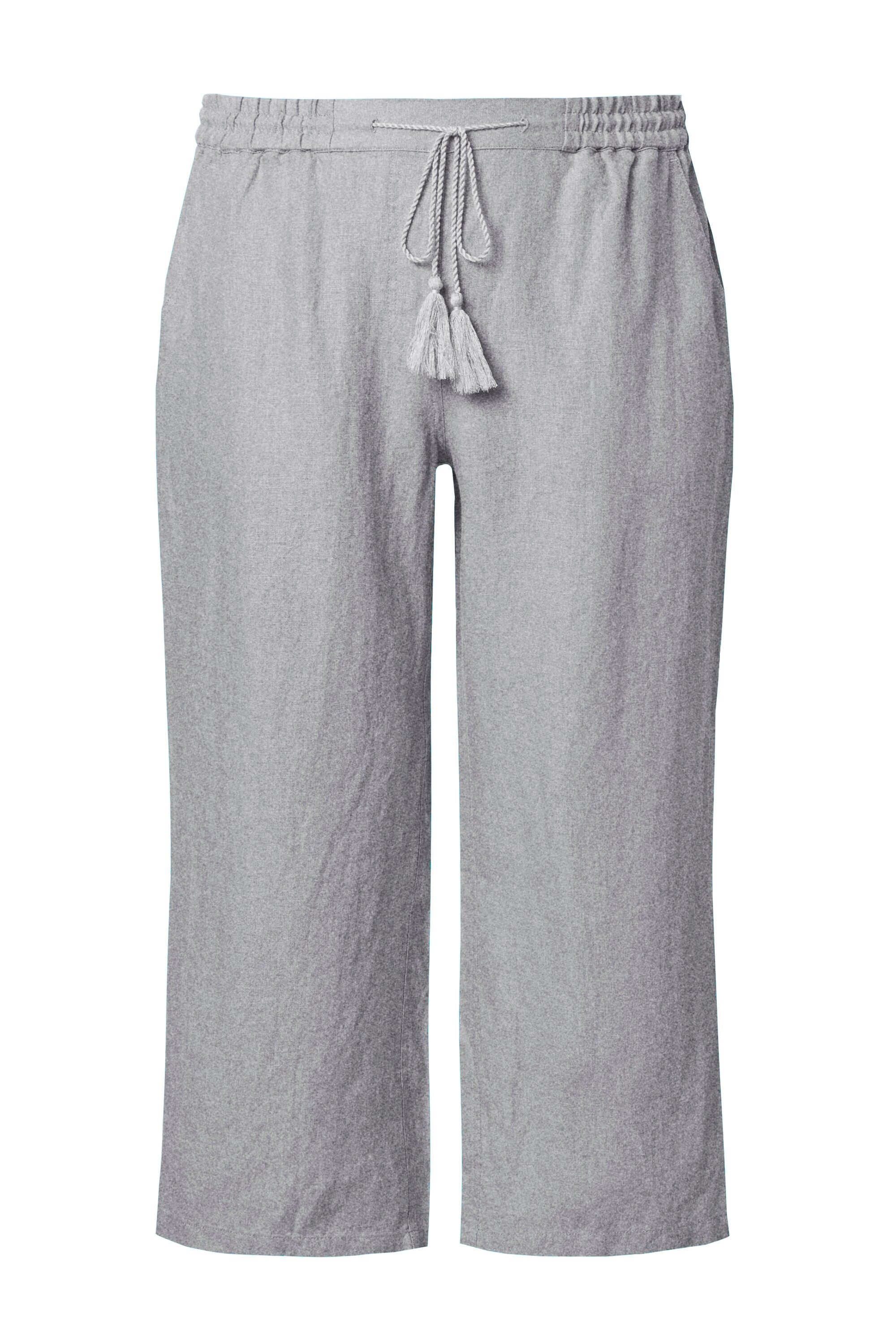 Ulla Popken Funktionshose 7/8-Leinenhose elastischer Bund natürlich kühl günstig online kaufen