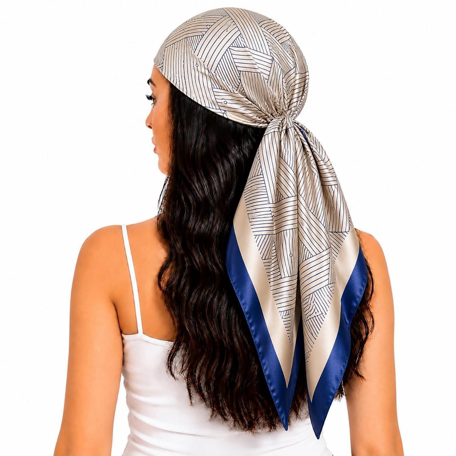 LuxusKollektion Bandana Damen Schal Satin 90x90cm, (1-St)