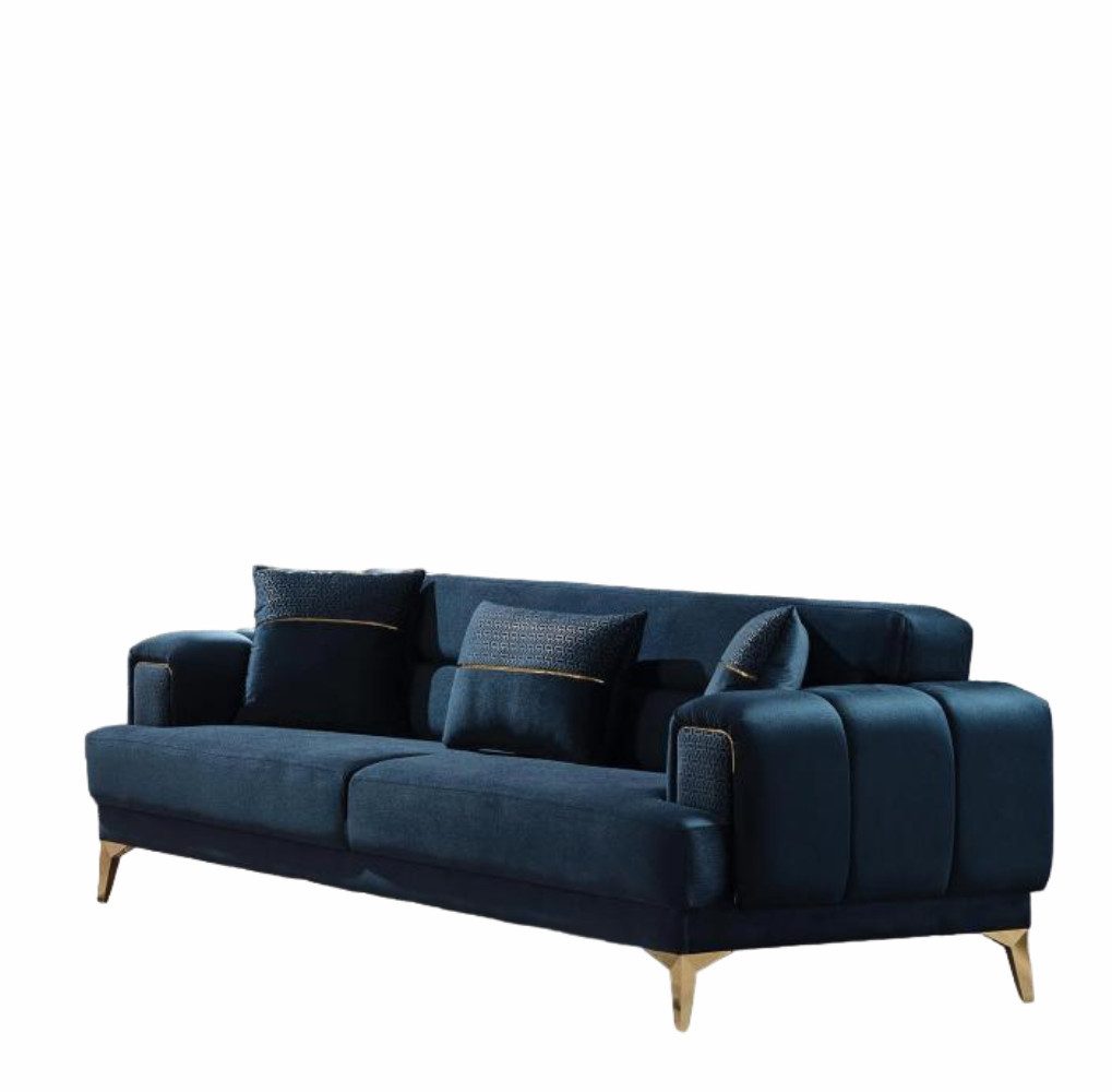 JVmoebel Sofa Blauer Dreisitzer Wohnzimmermöbel Polster Couch Luxus Möbel Sofort, 1 Teile, Made in Europa