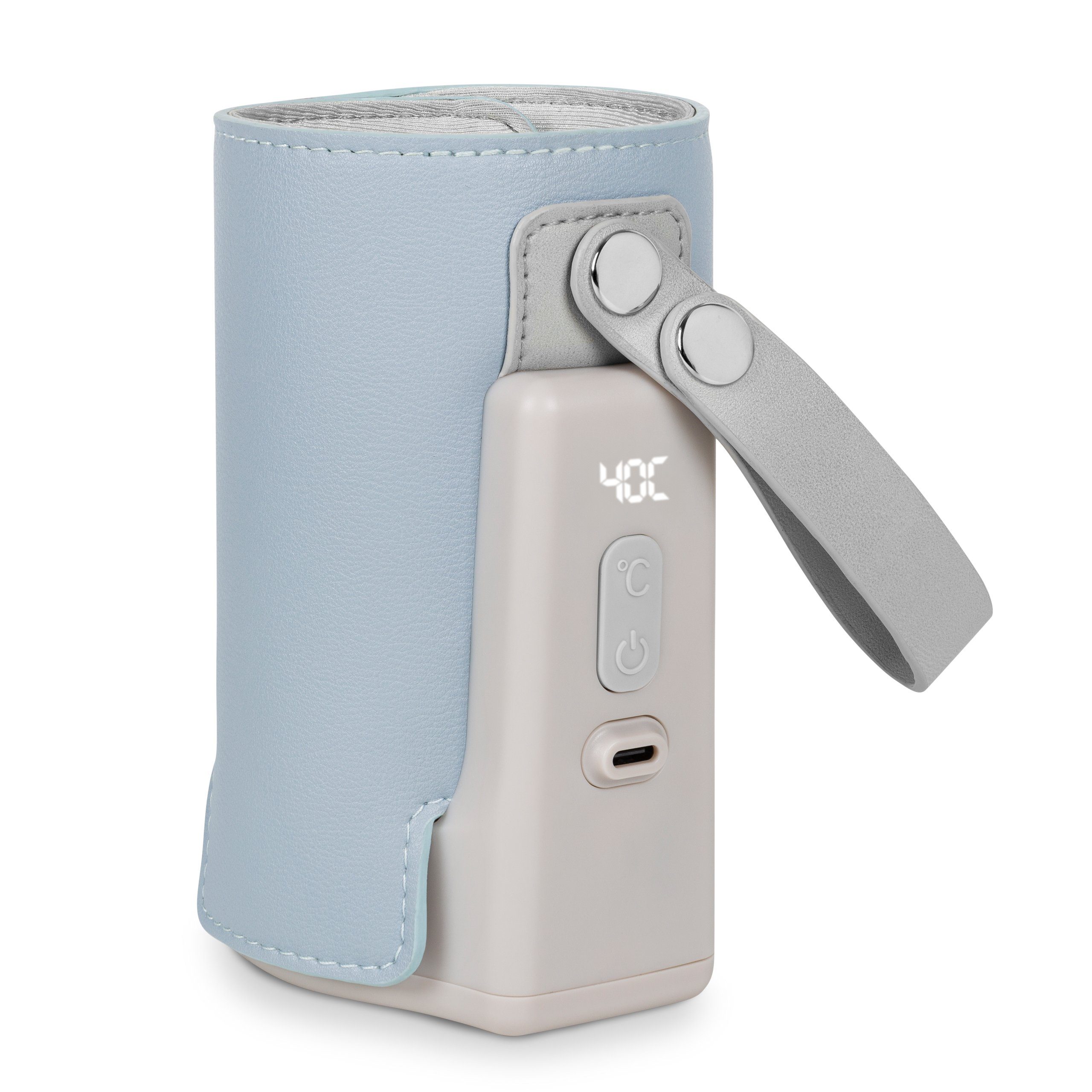 lionelo Babyflaschenwärmer THERMUP GO PLUS, Schnelles Erhitzen - 5 Temperaturen/3000mAh/USB-C