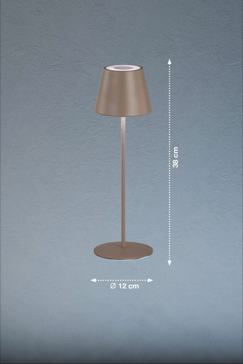 easy! BY FHL Außen-Tischleuchte Cosenza, Dimmfunktion, Farbwechsel, USB-Ladefunktion, LED fest integriert, Warmweiß