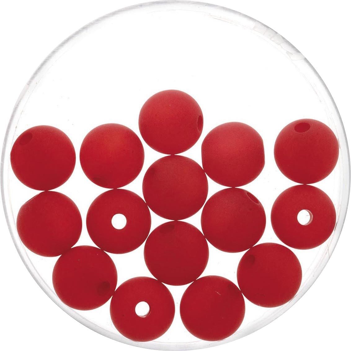 Glorex Bastelperlen Glorex Perle Polaris 8 mm 15 Stück, matt rot