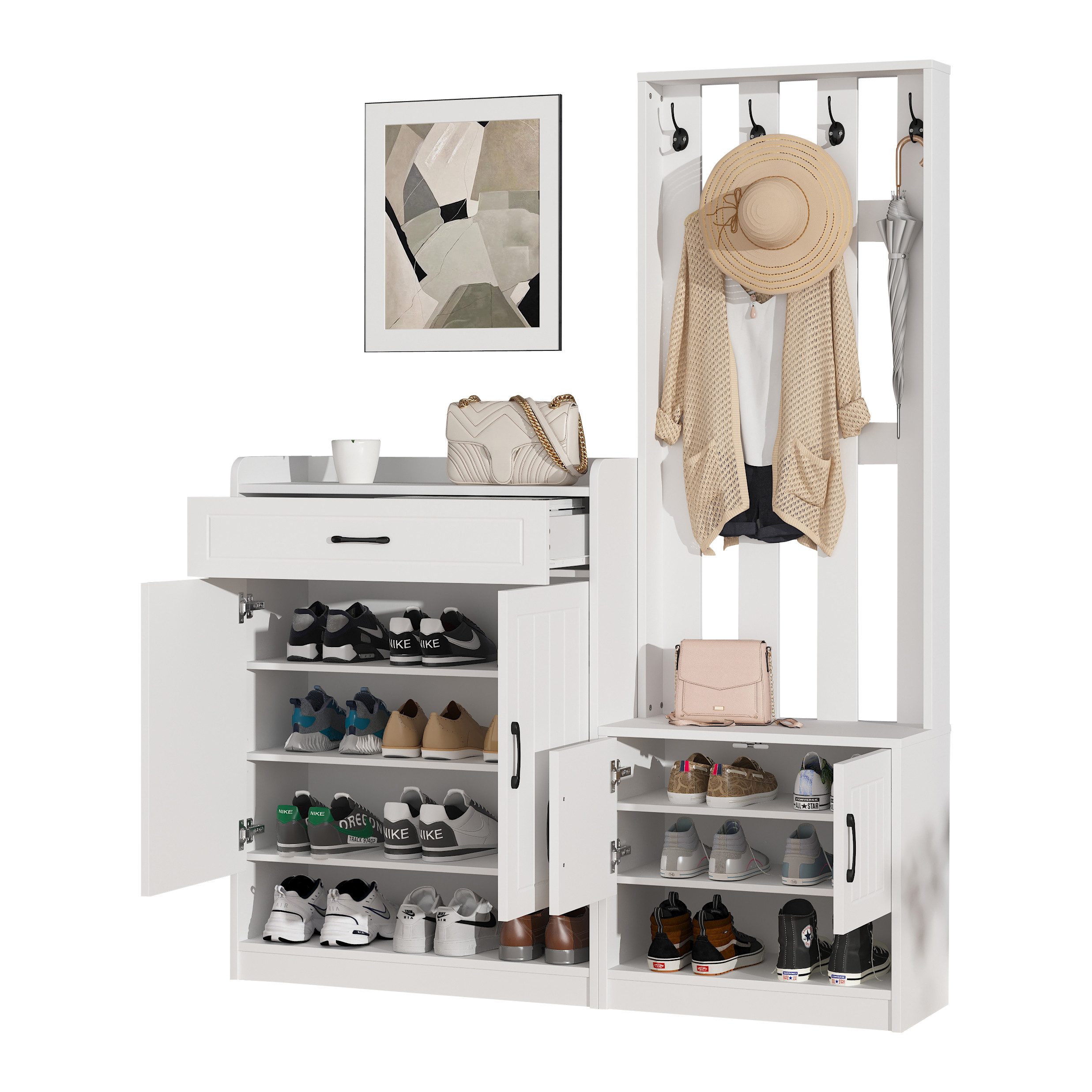 OKWISH Garderoben-Set Flurmöbel, Schuhwechsler-Set, (Wandhängeschrank, Flur günstig online kaufen