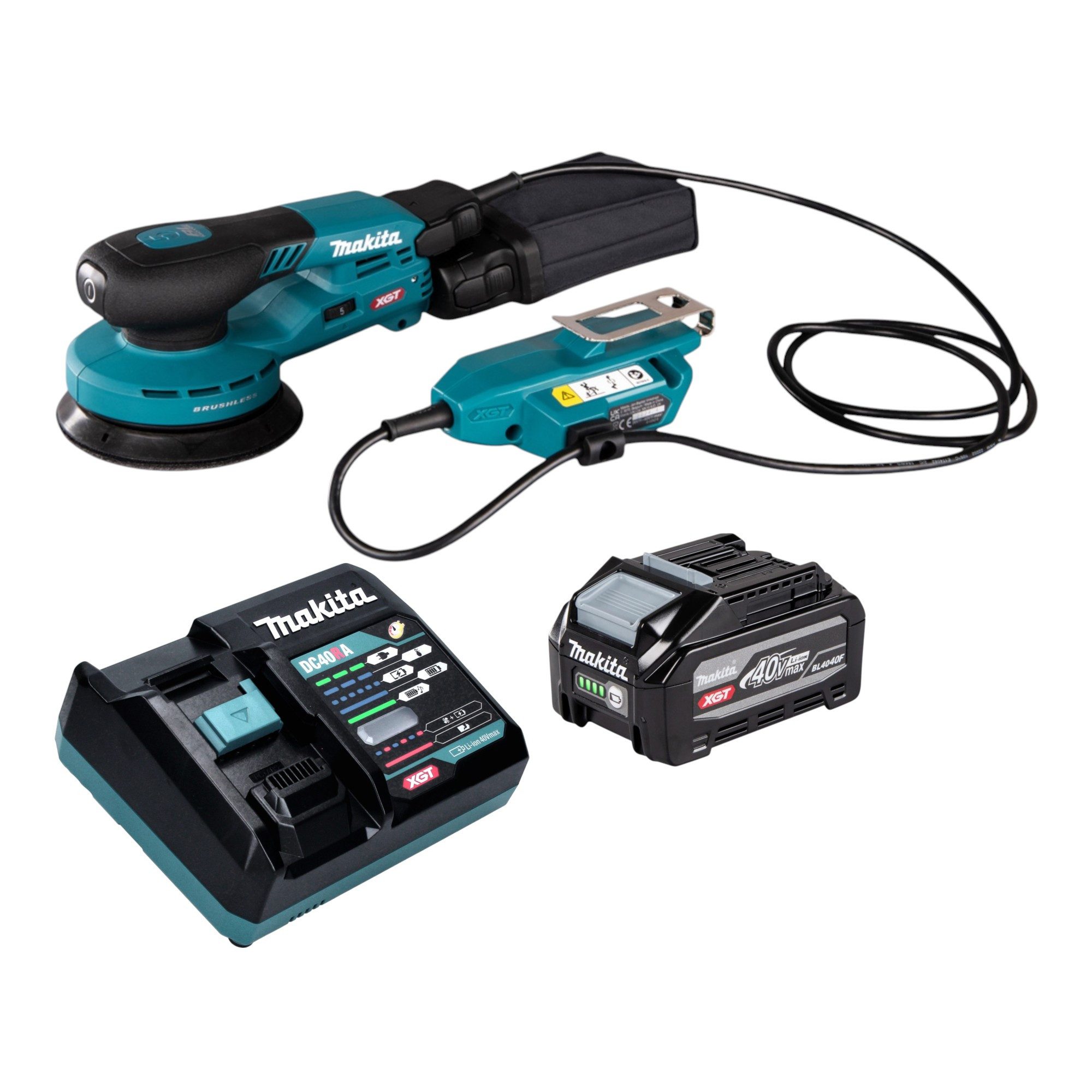 Makita Akku-Exzenterschleifer BO 001 CGU101 40 V max. 125 mm 5,0 mm + 1x Akku 4,0 Ah + Ladegerät