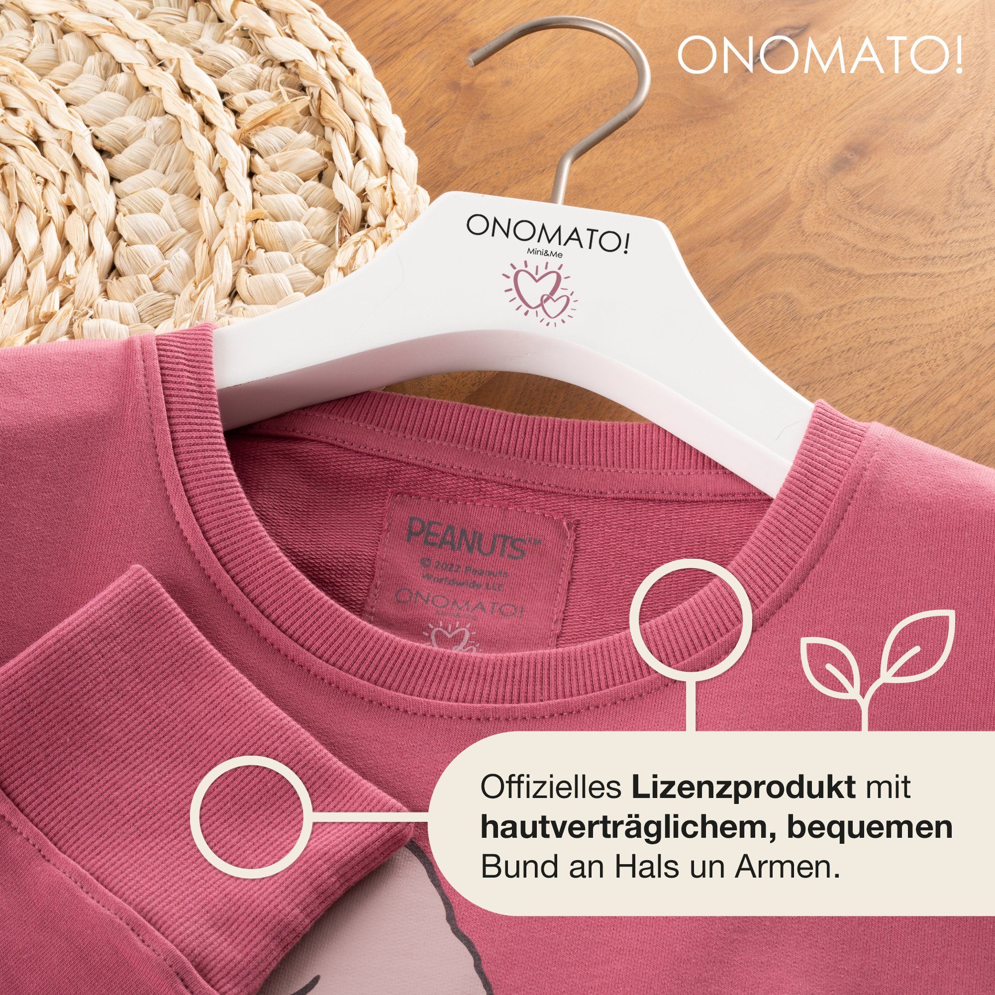 ONOMATO! Sweatshirt Peanuts Snoopy Damen Sweater Sweatshirt Pullover Cradle to Cradle