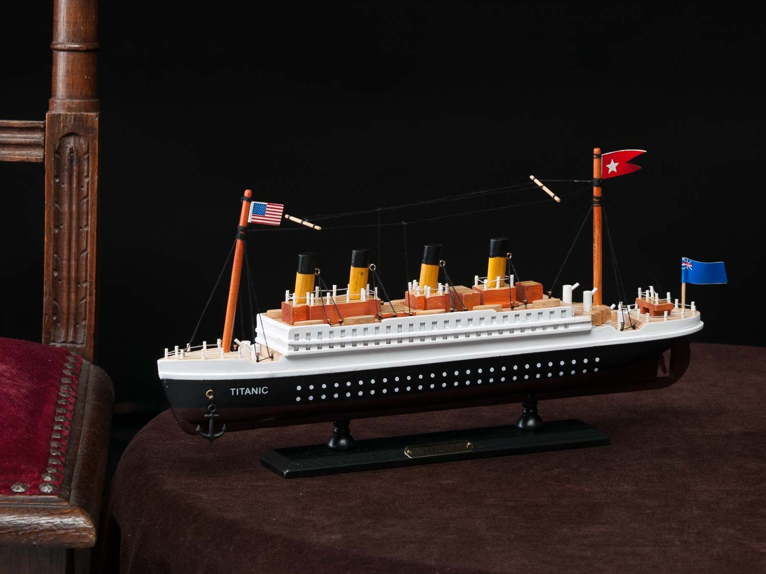 Aubaho Dekoobjekt Modellschiff Titanic Modell Schiff Holz 35cm Maritime Dekoration kein
