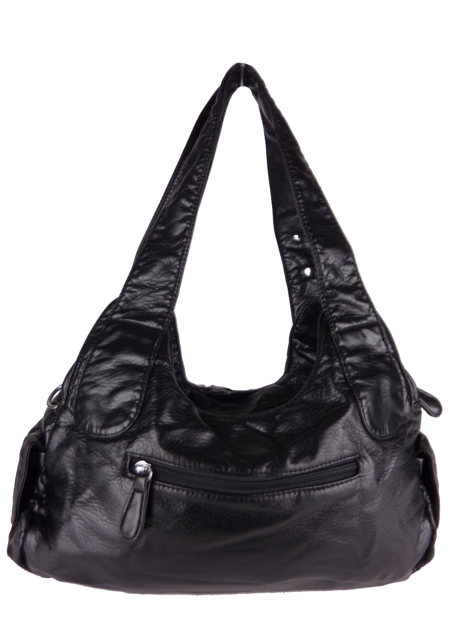 Taschen4life Schultertasche Damen, klassische Umhängetasche, Hobo AK11282, Handtasche mit abnehmbaren Schulterriemen, Innen- und Außenfächer