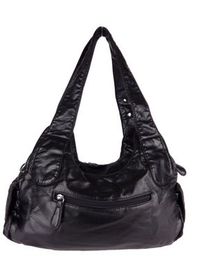 Taschen4life Schultertasche Damen, klassische Umhängetasche, Hobo AK11282, Handtasche mit abnehmbaren Schulterriemen, Innen- und Außenfächer