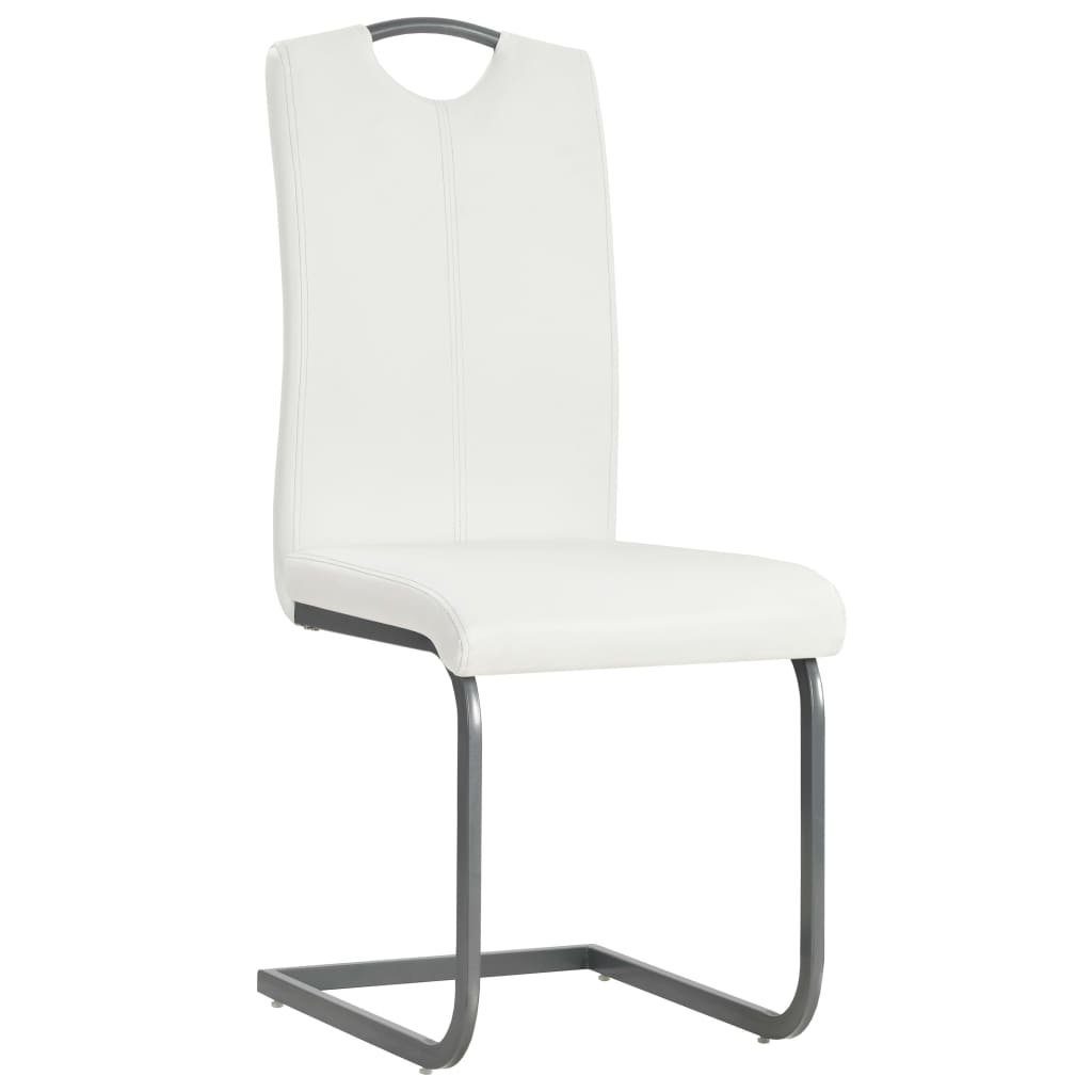 vidaXL Esszimmerstuhl Freischwinger 6 Stk. Weiß günstig online kaufen