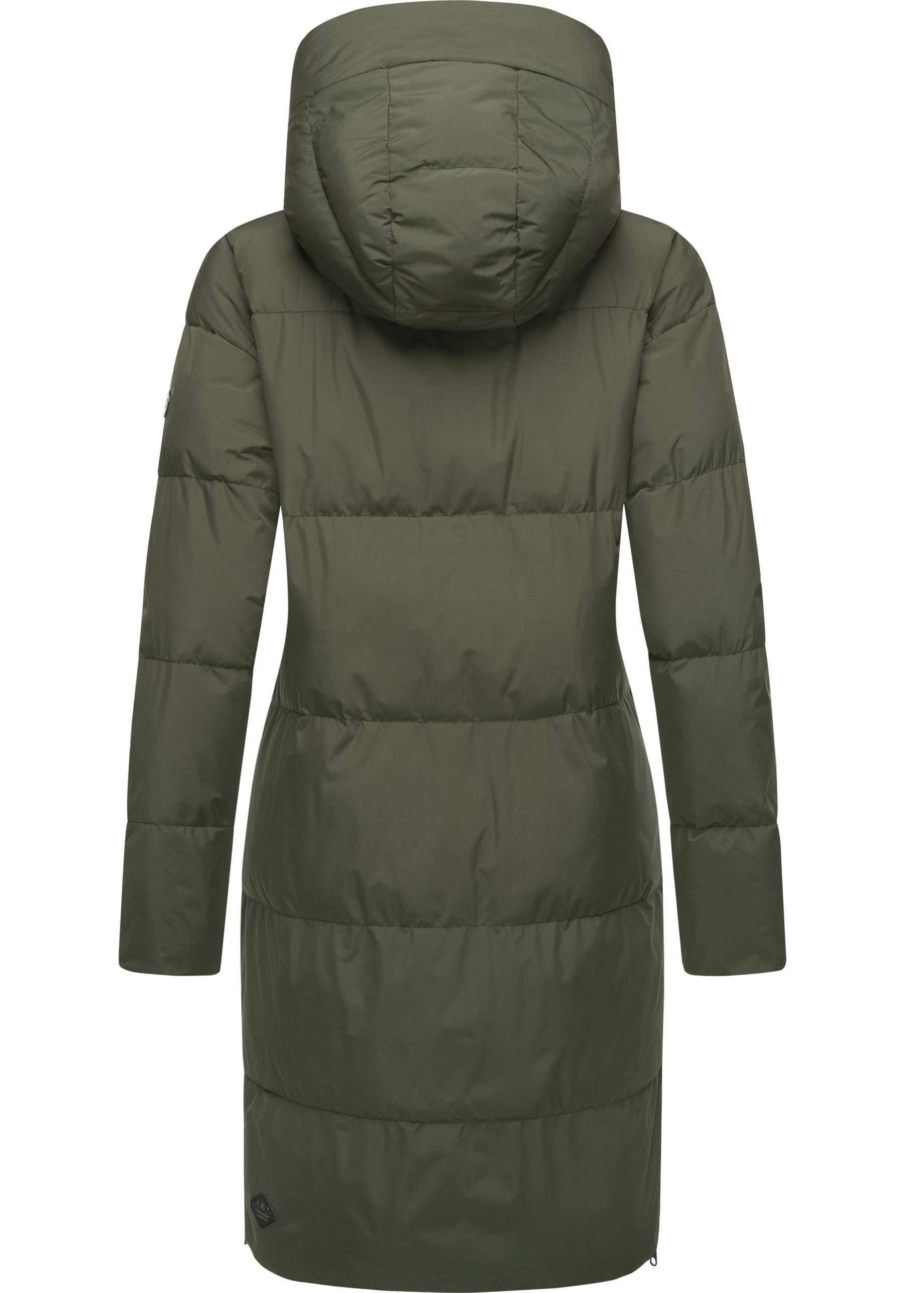 Ragwear Wintermantel Jumana Damen Mantel aus modernem Materialmix mit Kapuze