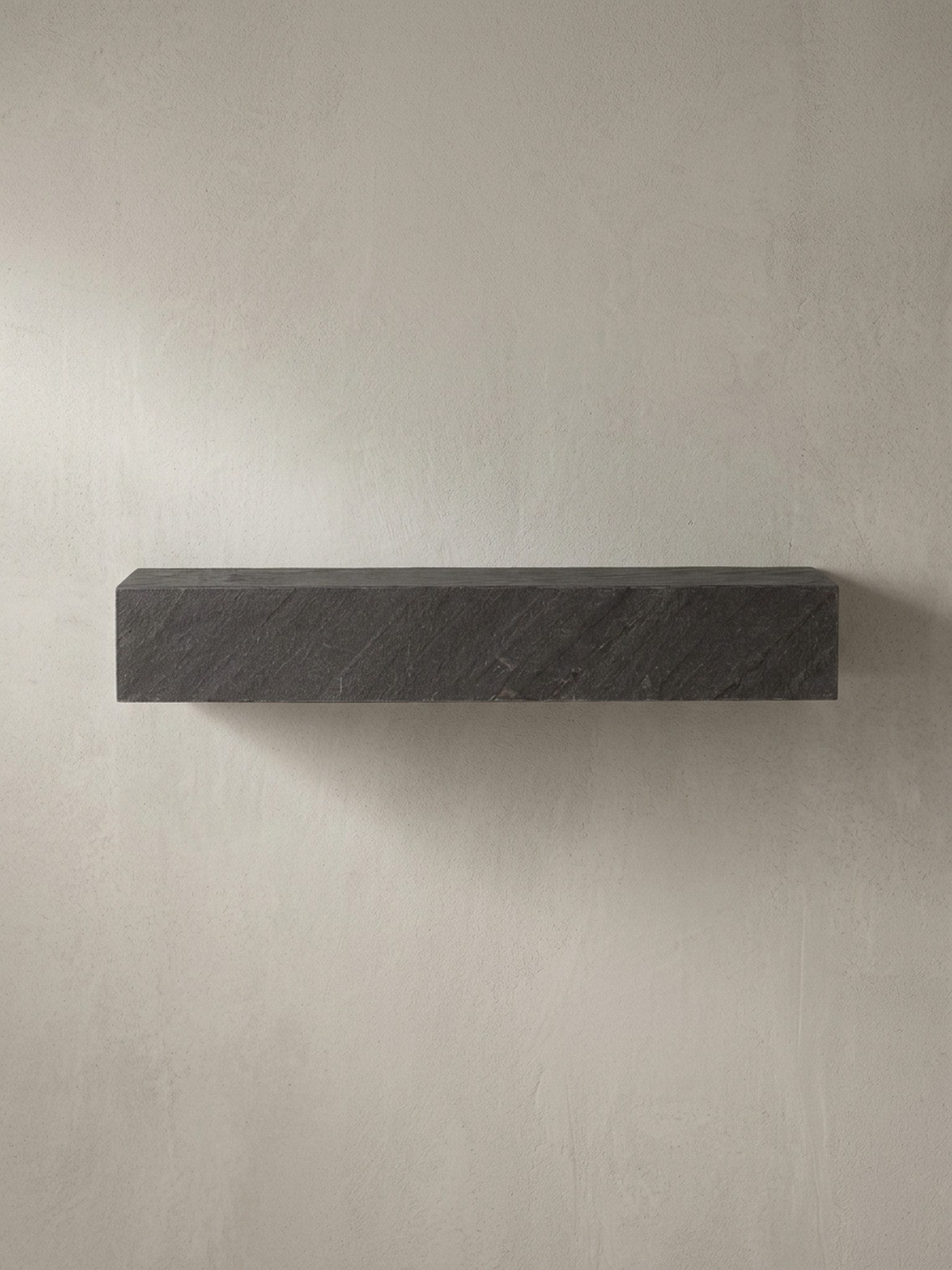 KADIMA DESIGN Wandregal Wandregal 60x10x20 cm Mango Massivholz / Steinoptik Hängeregal Modern, Regal Hängend Wohnzimmer Anthrazit, Design Schweberegal Rechteckig