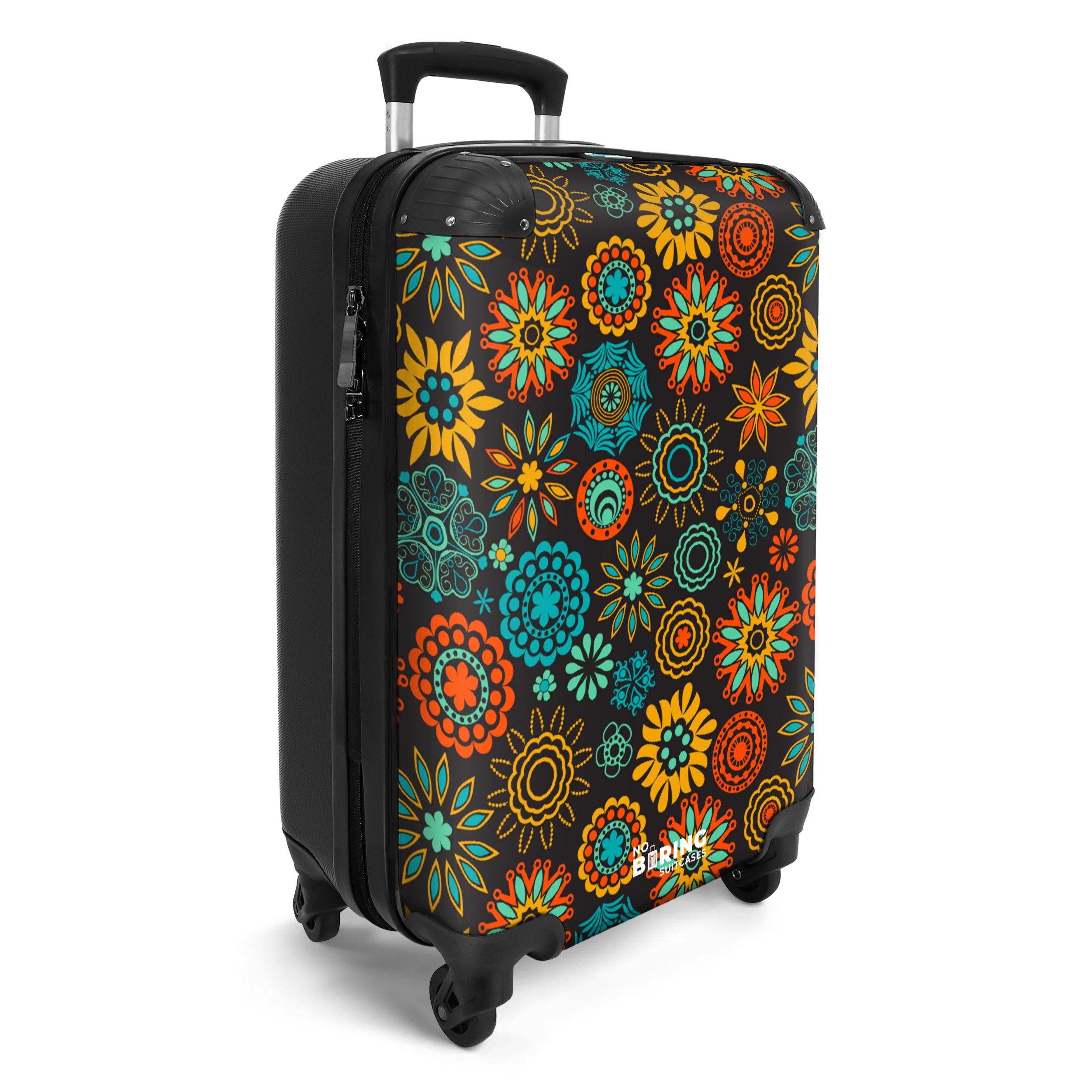 NoBoringSuitcases.com© Hartschalen-Trolley Boho - Blumen - Muster 55x35x20c günstig online kaufen