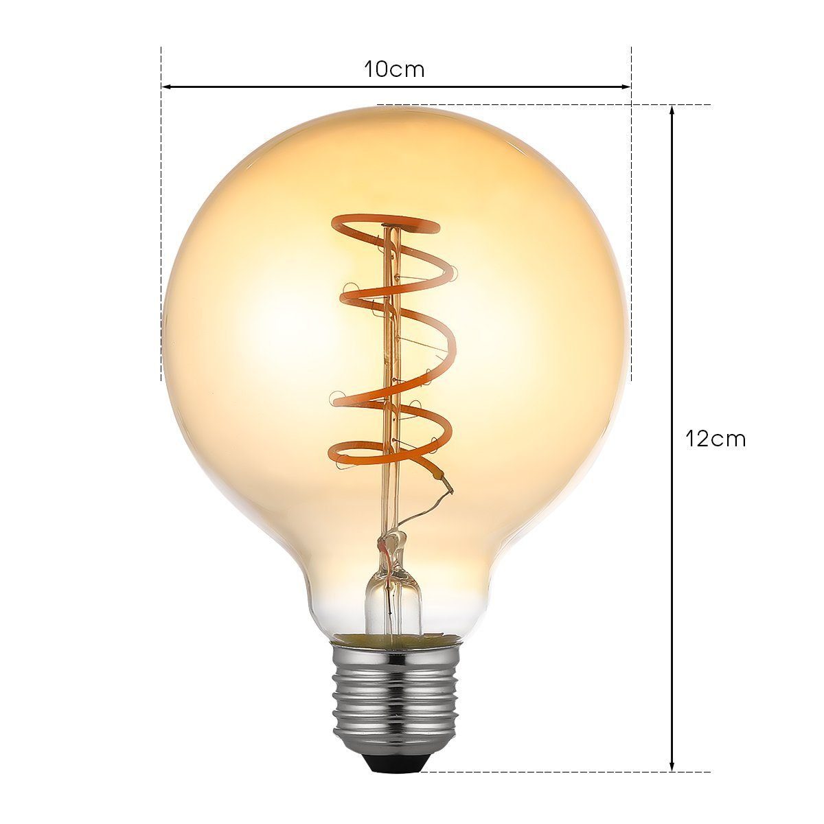 Glühbirne Warmweiß, Retro Birne, Edison Retro-Licht Stil Bulb, Vintage Modell G E27 Glühbirne Antike und LED G125 Warm ST64 Amber 2700K Flutlichtstrahler LED 4W Nostalgie LETGOSPT