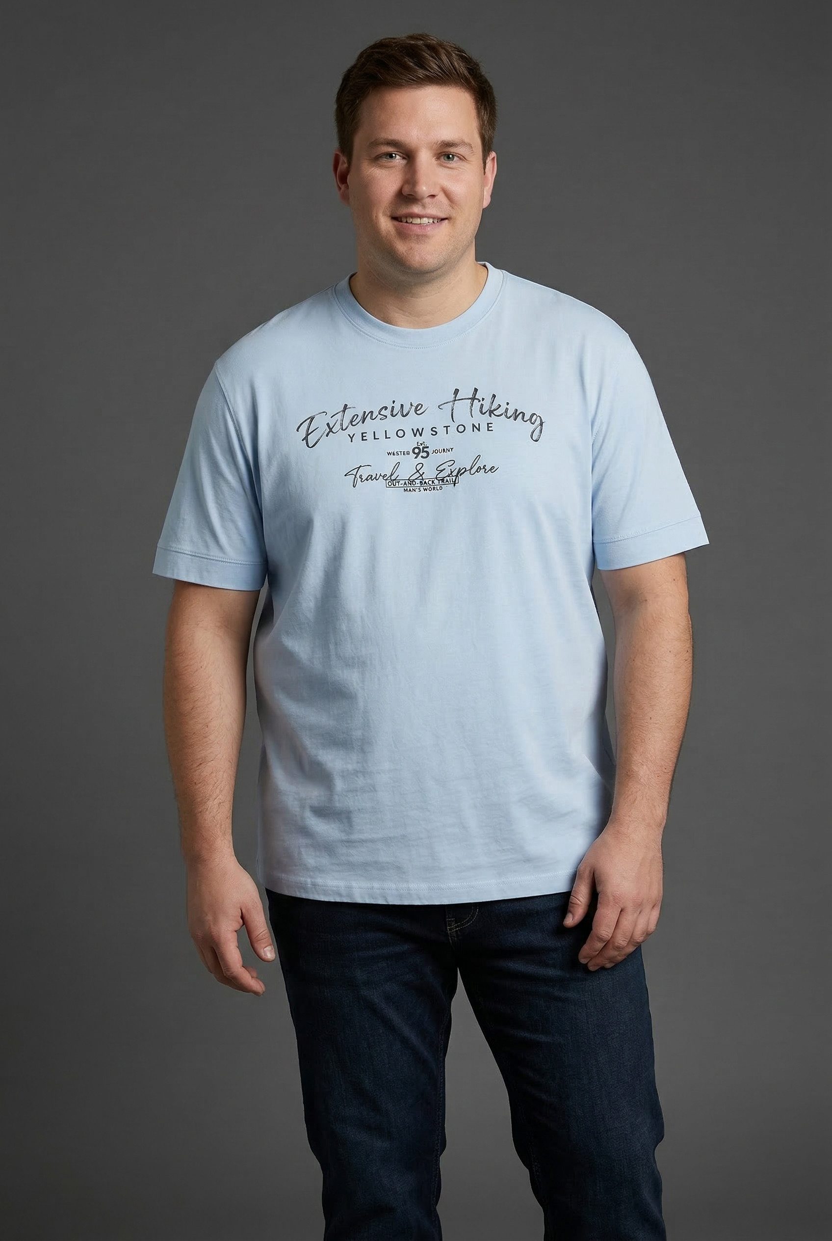 Man's World Plus Rundhalsshirt auch in Grosse Größen bis Gr. 7XL Ärmel-Fit (2er- Pack) Regular Fit, Kurzarm, mit Rundhalsausschnitt, bedruckt