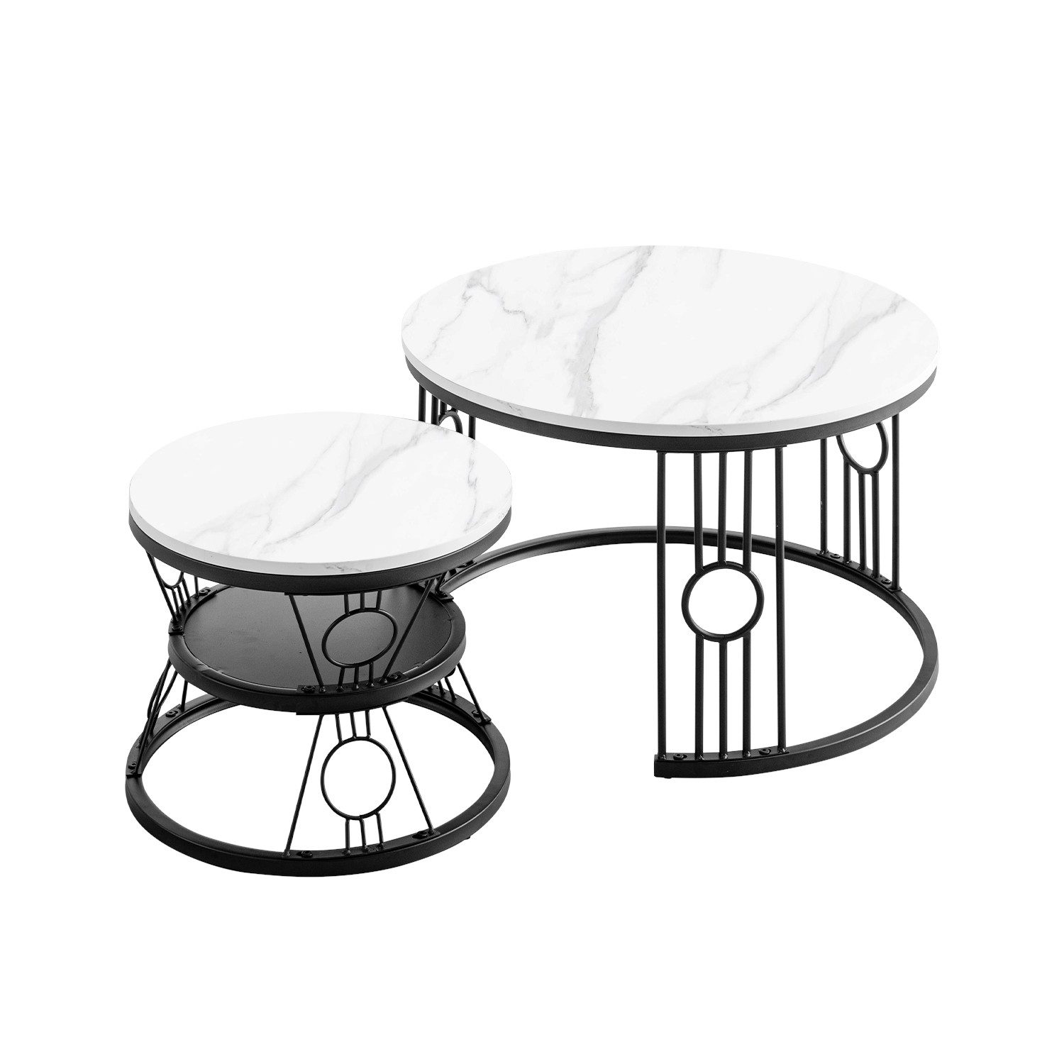 MODFU Couchtisch 2-teiliges Couchtisch-Set (Solid und Dauerhaft Smart Einzigartigrd Design Safety Design, 2-St), Keine Lötstellenstruktur