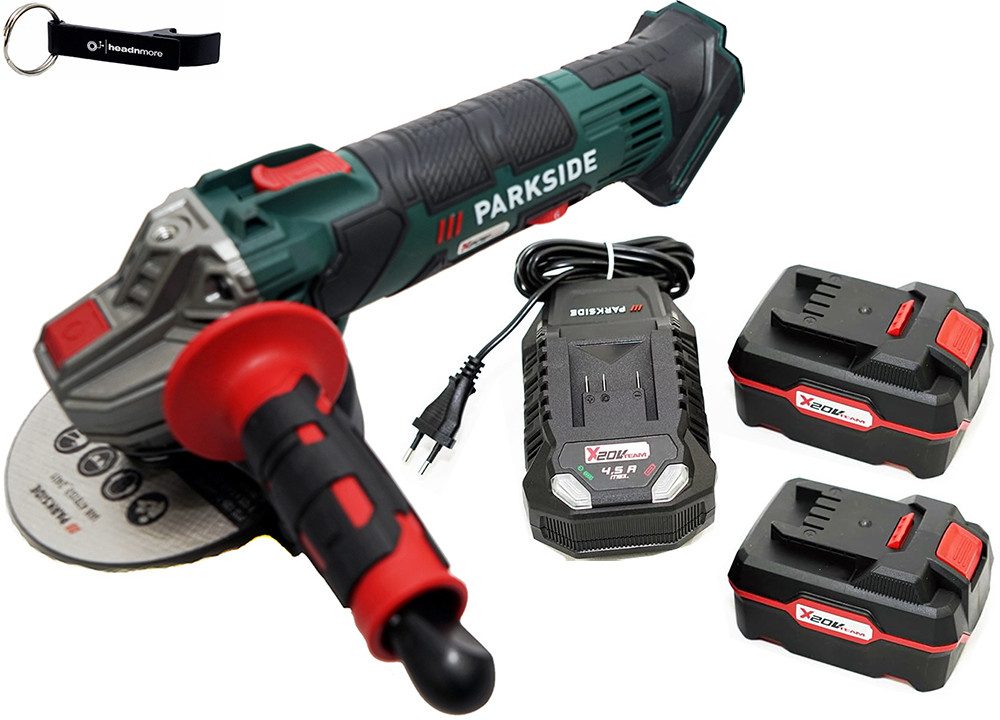 Parkside Akku-Winkelschleifer 20V Akku Winkelschleifer PWSA 20 im Transportkoffer, max. 11500 U/min