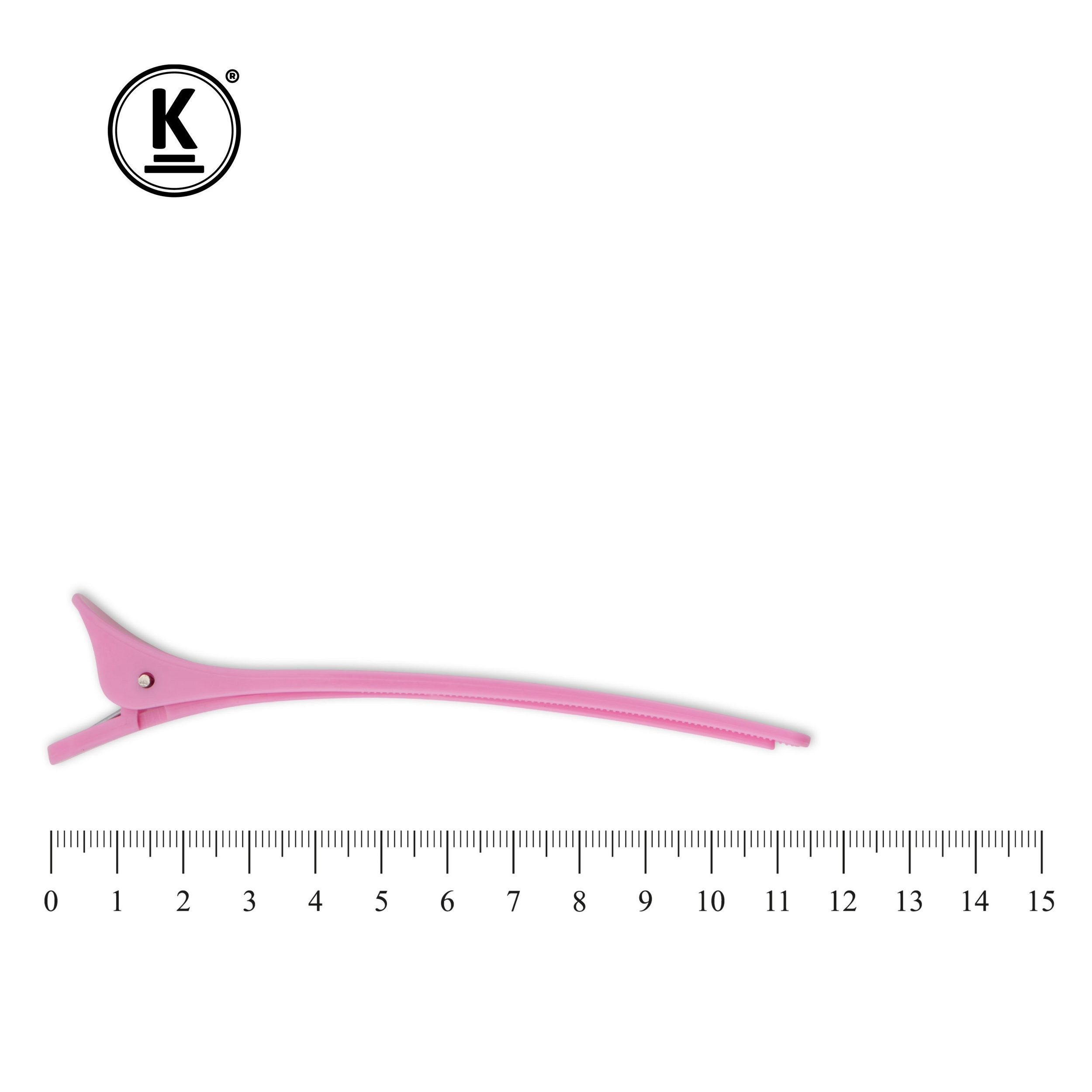 K-Pro Haarclip K-Pro-Haarspangen - 15x Abteilklammern groß für Friseurbedarf, rosa, 15-tlg.