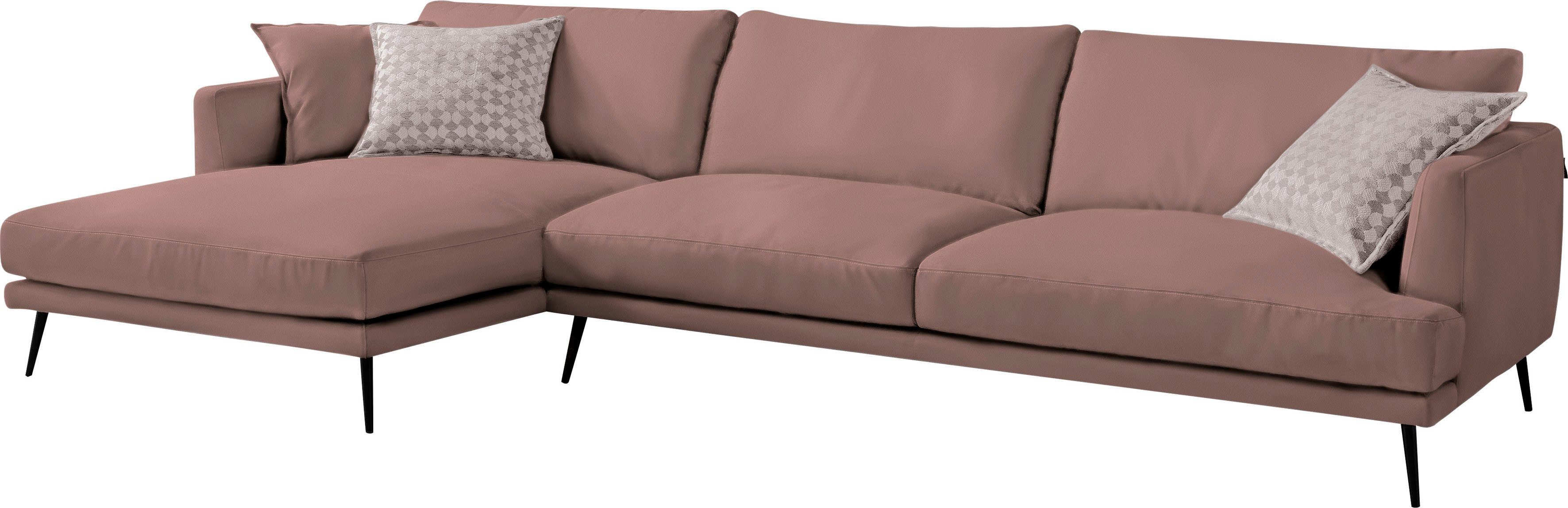 Egoitaliano Ecksofa Sophia, Designsofa mit extrakomfortablem Sitzkomfort, Breite 274cm, mit Daunenfederung, L-Form