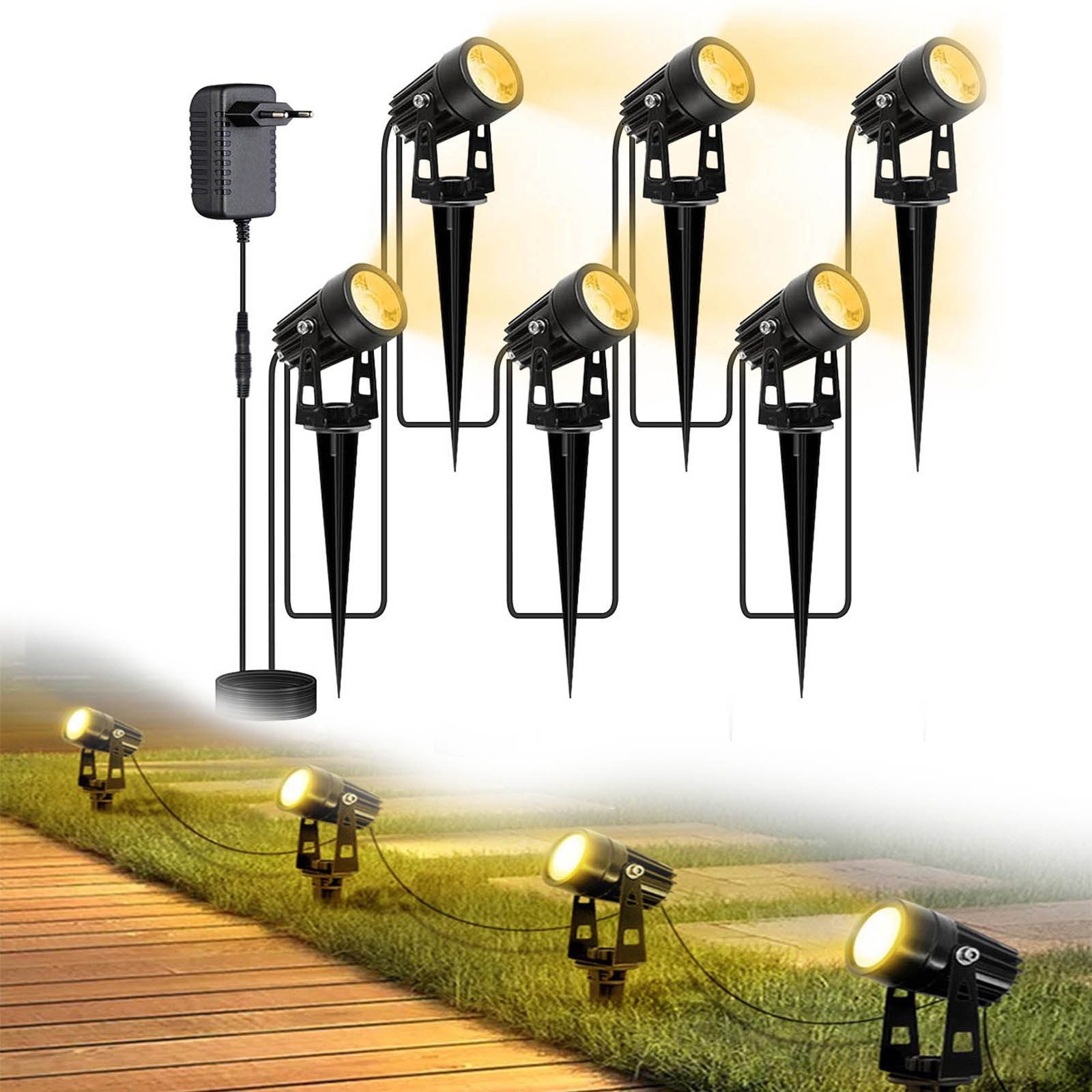 MUPOO LED Gartenstrahler Gartenlampe IP65 Landschaftsleuchten günstig online kaufen