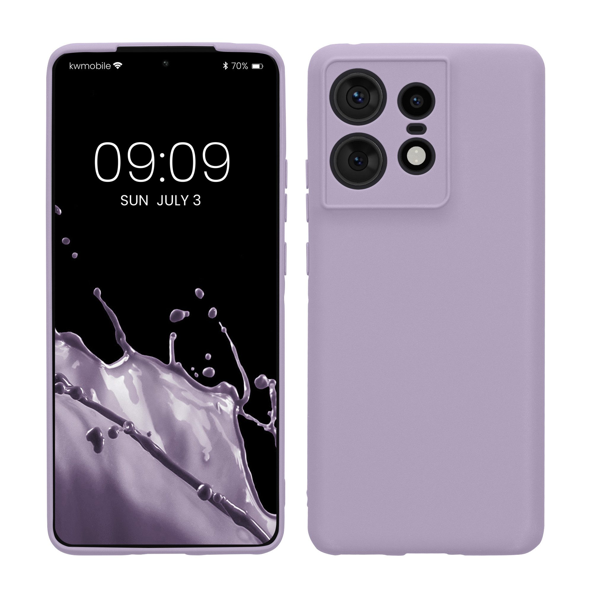 kwmobile Handyhülle Hülle für Motorola Edge 50 Pro, Backcover Silikon - Soft Handyhülle - Handy Case in Lavendel