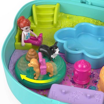 Polly Pocket Spielwelt Hunde-Party Schatulle, mit 2 Puppen und Zubehör