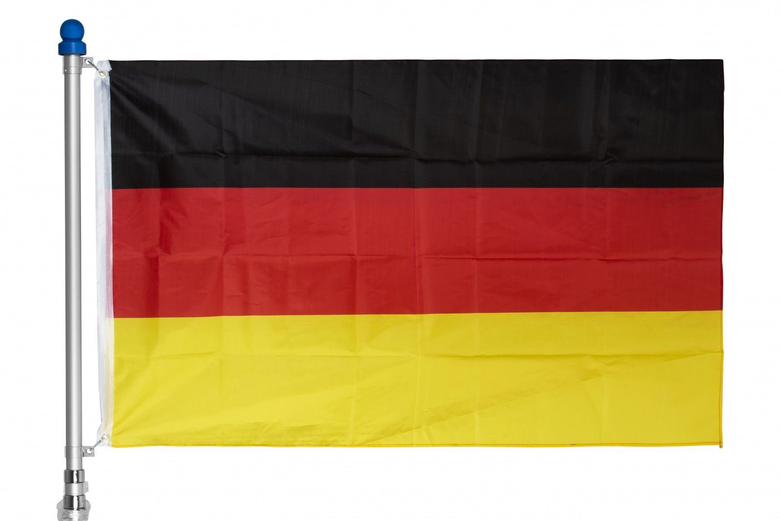 Fahnenmast mit Flagge 6 Begrenzungsstangen-Fahne Grafner ca. Aluminium Deutschland Meter