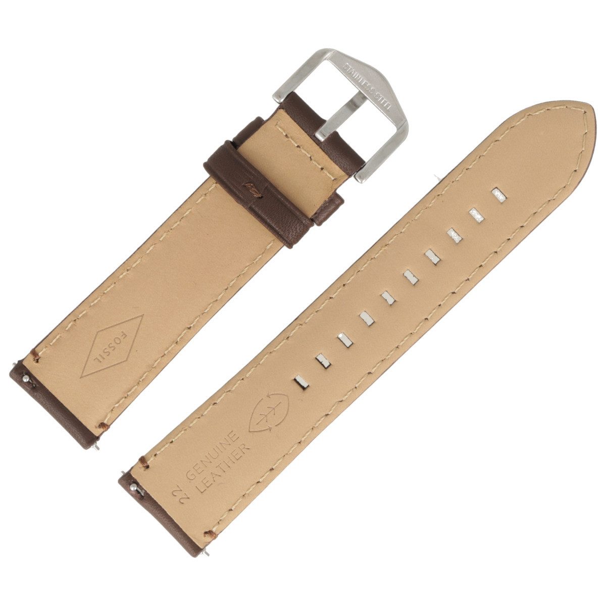 Fossil Uhrenarmband 22mm Leder Braun FS-4813 LB-FS4813