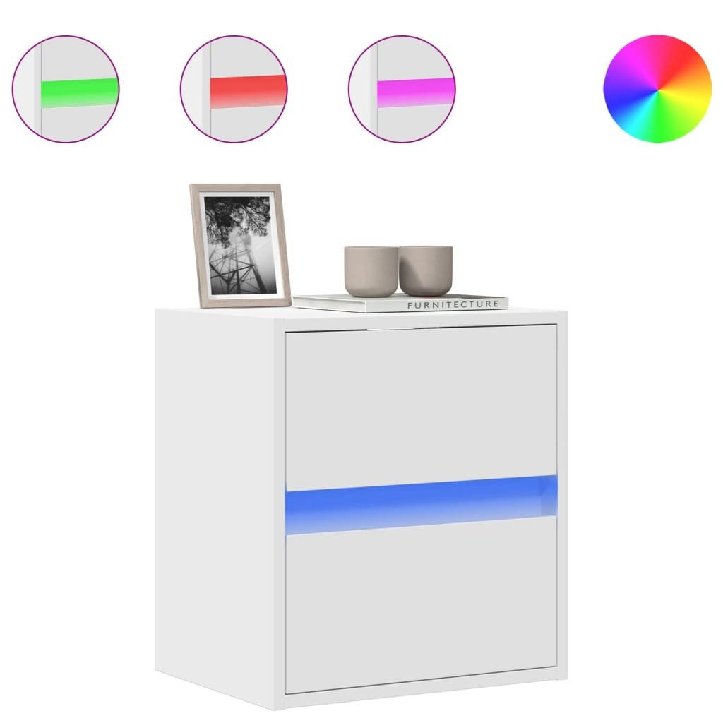 vidaXL TV-Wand TV-Wandschrank mit LED-Beleuchtung Weiß günstig online kaufen