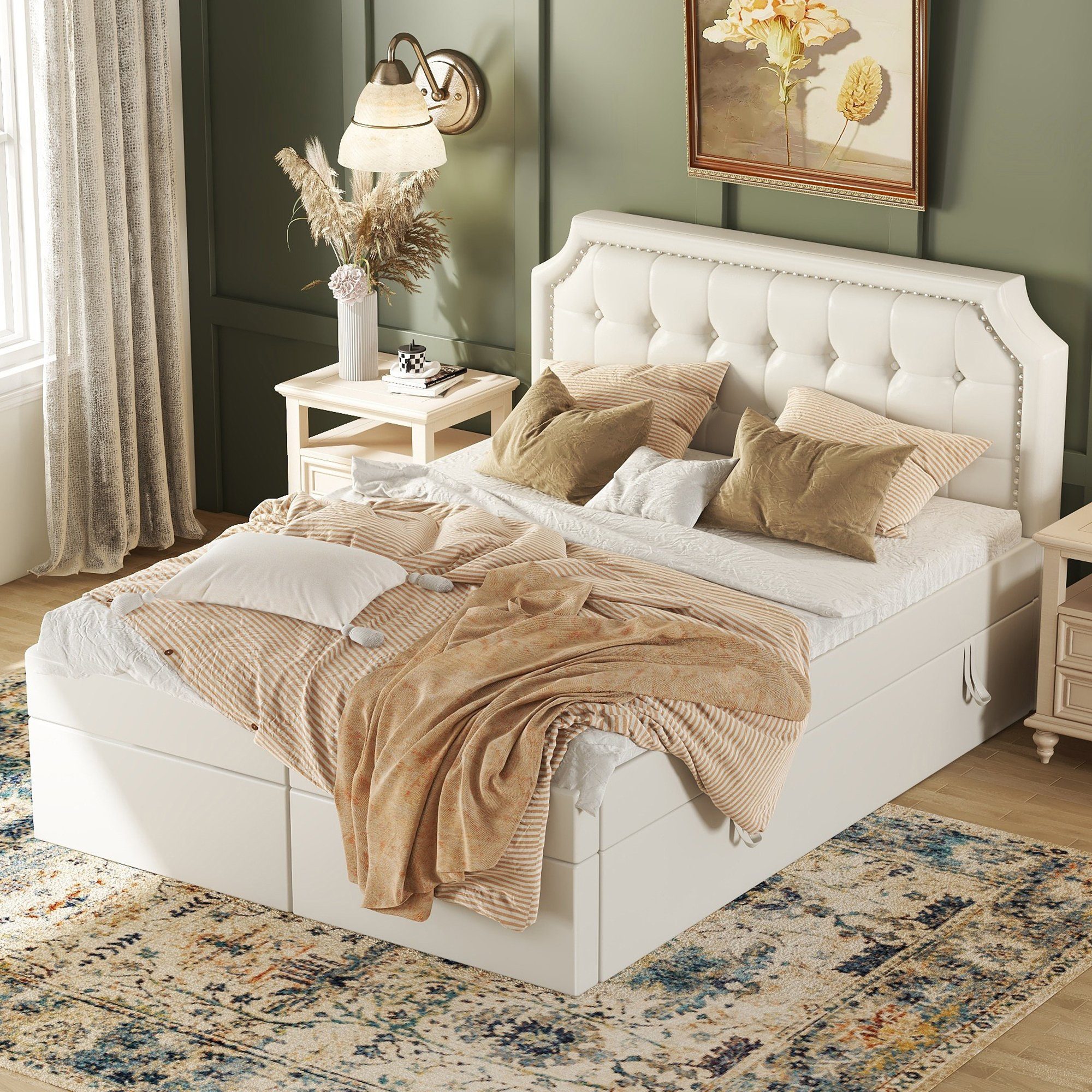 OKWISH Polsterbett hydraulisches Zwei-Wege-Bett, minimalistisches Design (m günstig online kaufen