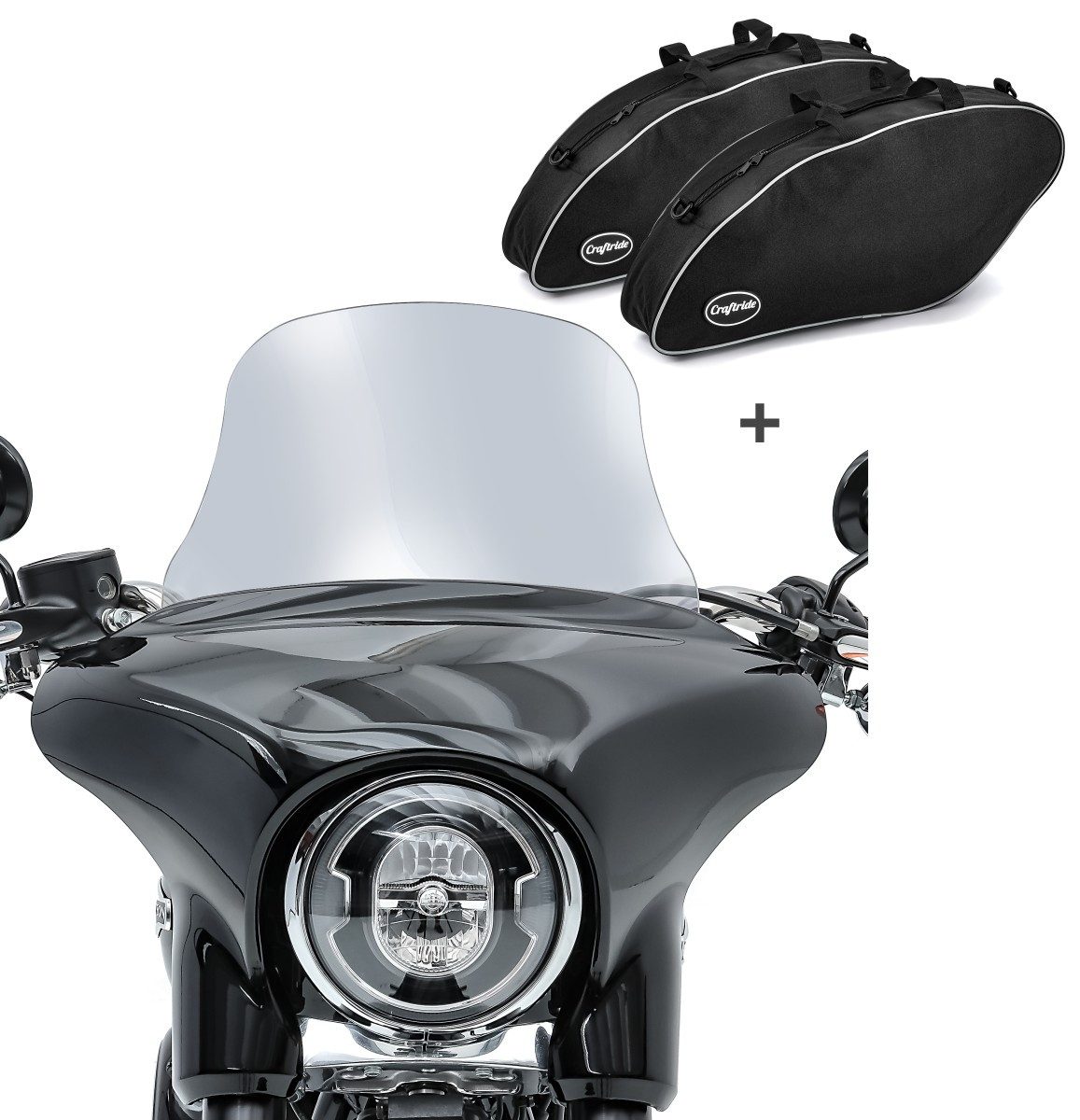 Motorradhelm-Visier Set Motorrad Windschutz L, Koffer Innentasche für Harley Davidson Spor