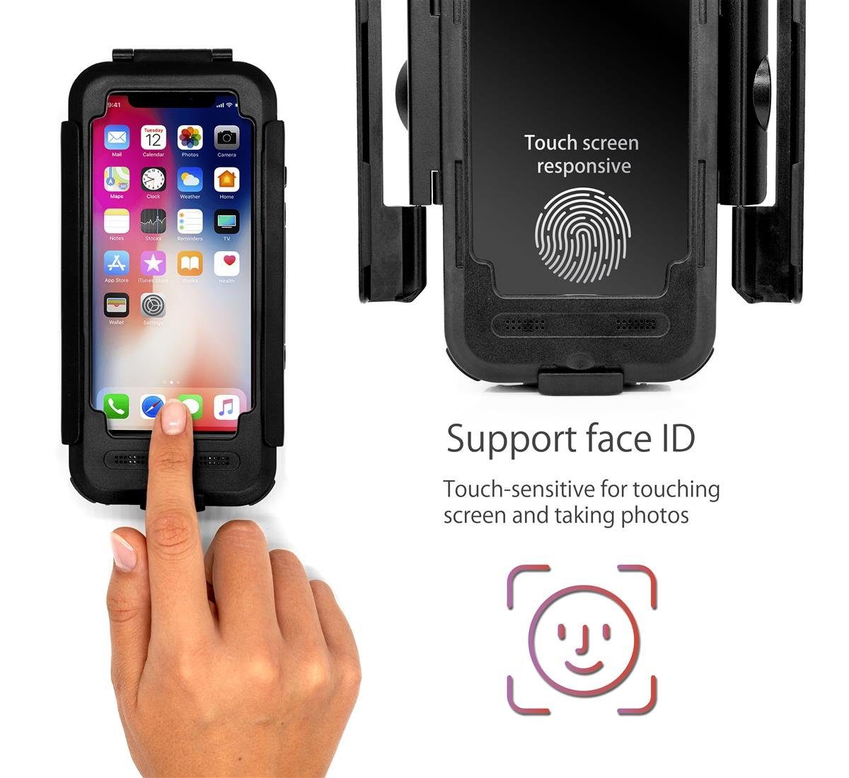 MyGadget Fahrradtasche »Fahrradhalterung Wasserdicht Touch Handyhalterung«,  MyGadget Fahrradhalterung Wasserdicht für Apple iPhone XS / X - Lenker  Hülle Case Handyhalterung für Fahrrad o. Motorrad GPS Navigation  Lenkerhalterung