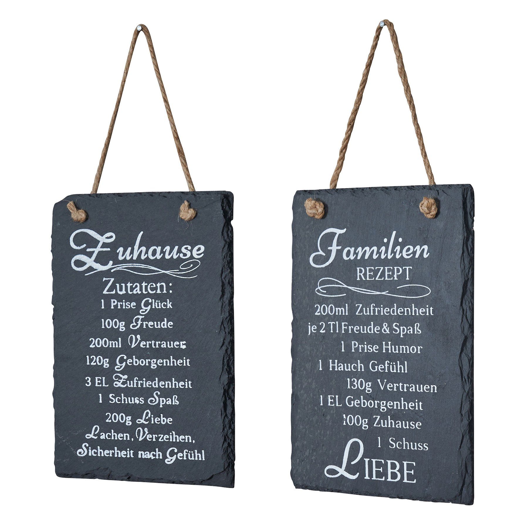Levandeo® Wandbild, 2er Set Wandbilder Sprüche 15x20cm Rezept Schilder Fami günstig online kaufen