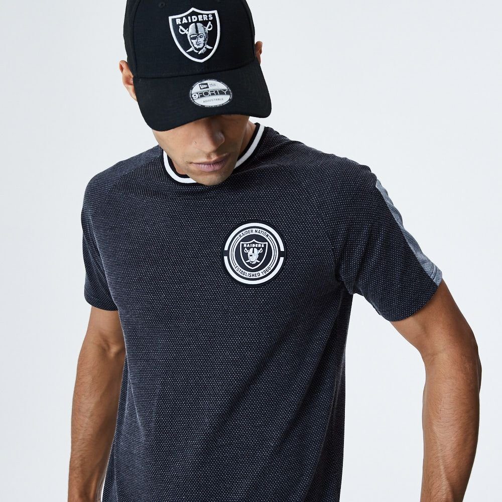 New Era Raglan T-Shirt Short Print-Shirt RAIDERS NFL Sleeve New Era OAKLAND