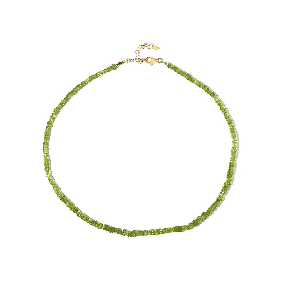 Silberkette Schicke Peridot-Halskette aus vergoldetem Silber