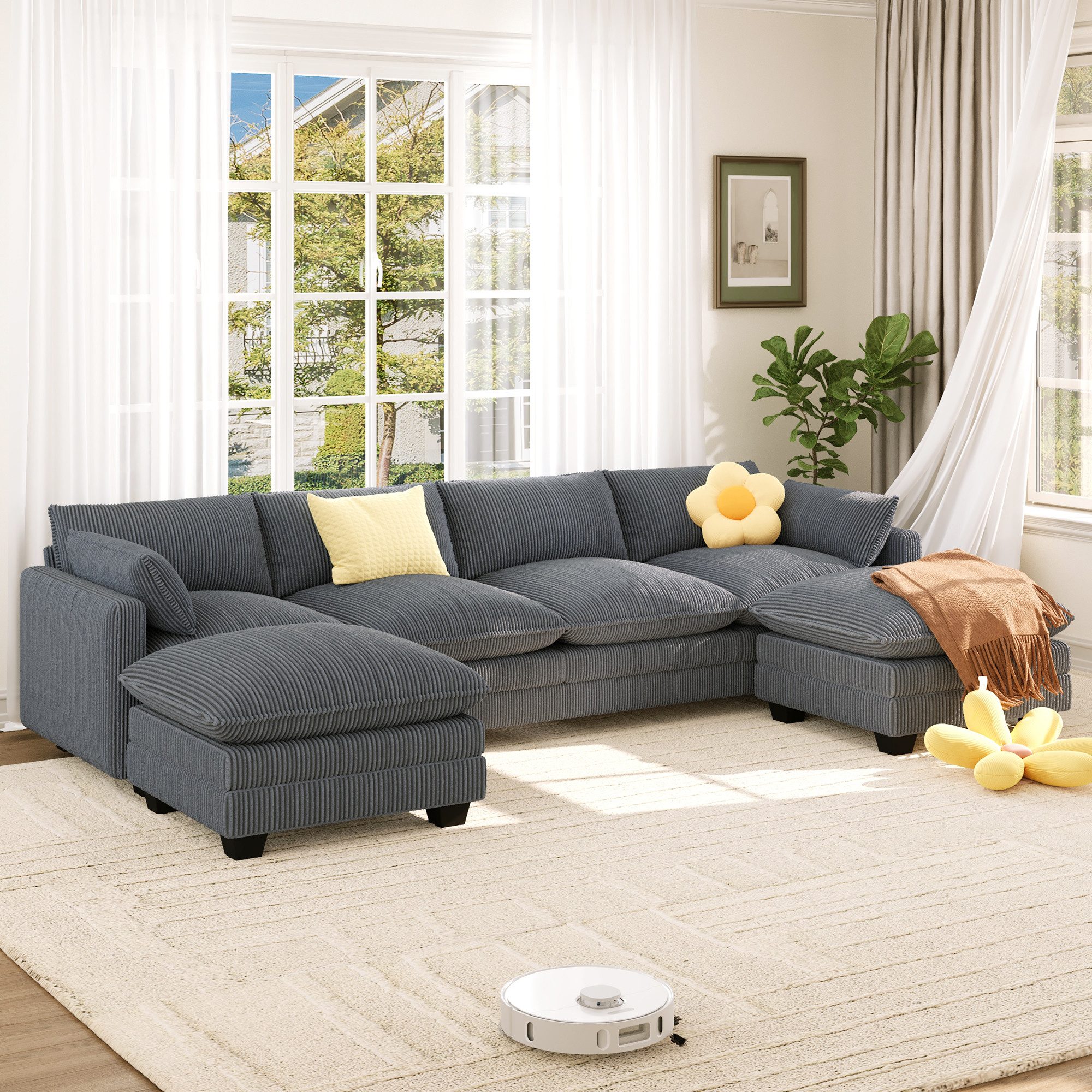 Bealife Ecksofa Soft&Cosy XXL Big sofa, U-Form Couch, B:320 CM, Weich wie eine Wolke