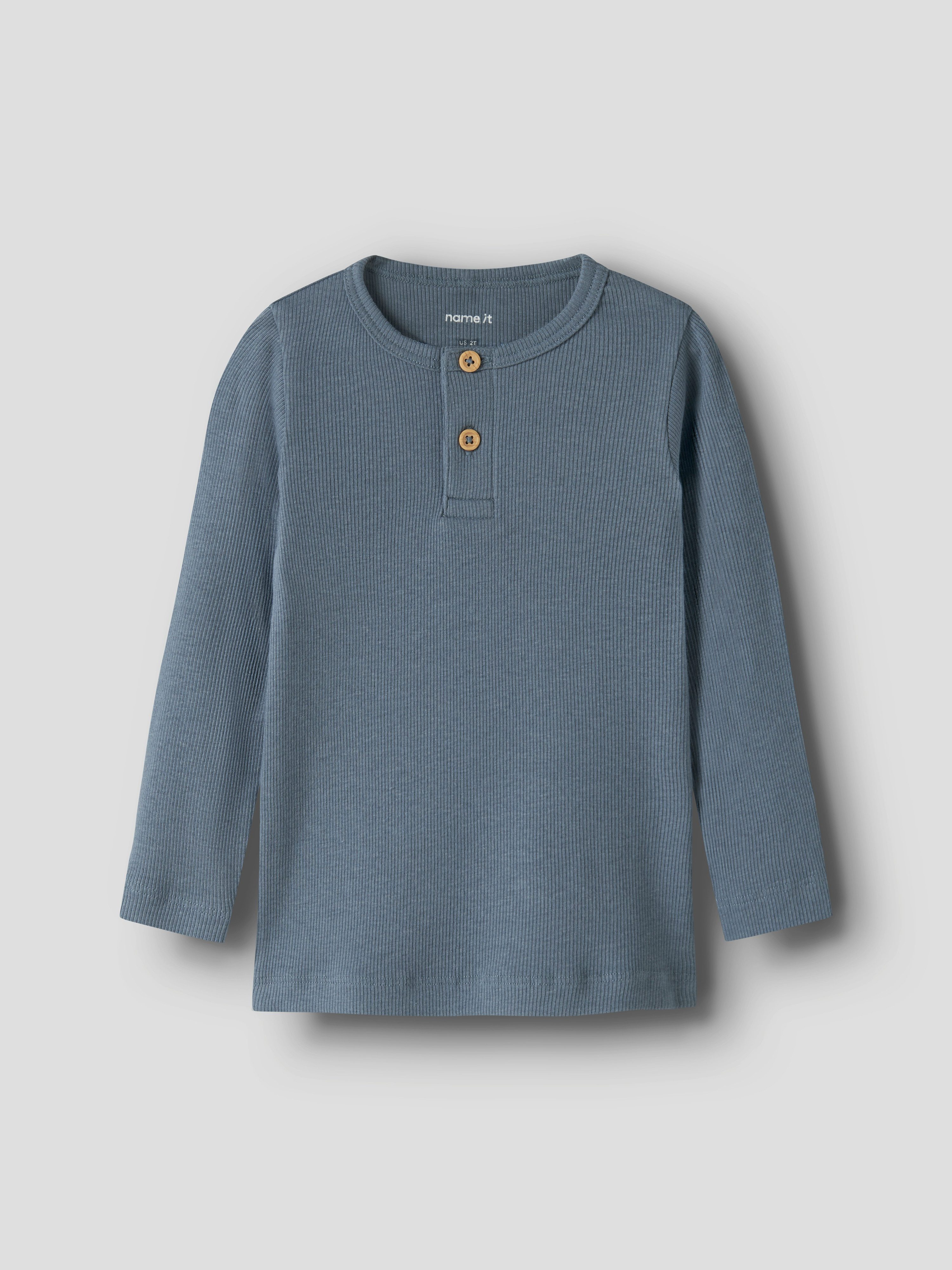 Name It Langarmshirt NMMKAB LS TOP NOOS Im Henley-Stil - mit kurzer Knopfleise, normal geschnitten