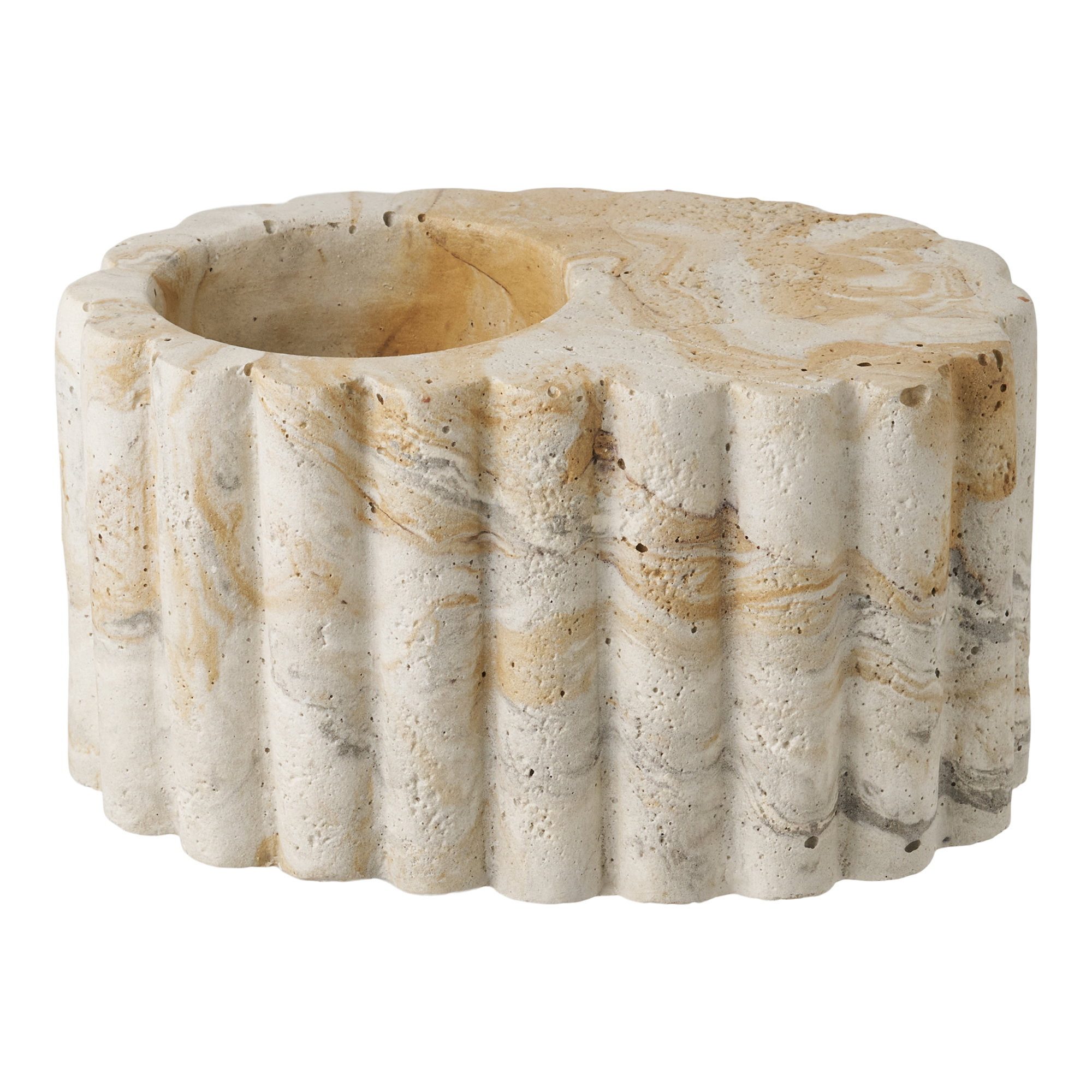 tinkaro Kerzenhalter Teelichthalter Zement ø10,5x6 cm Braun-Beige (1 St), Kompakter Kerzenhalter in schlichter Form für verschiedene Wohnräume