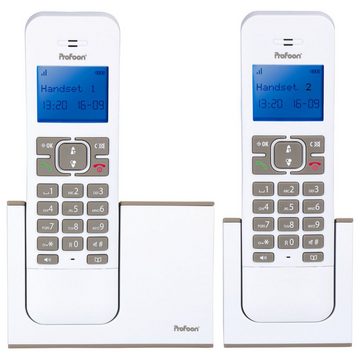 Profoon PDX-8420TE DECT-Telefon mit 2 Mobilteilen Schnurloses DECT-Telefon