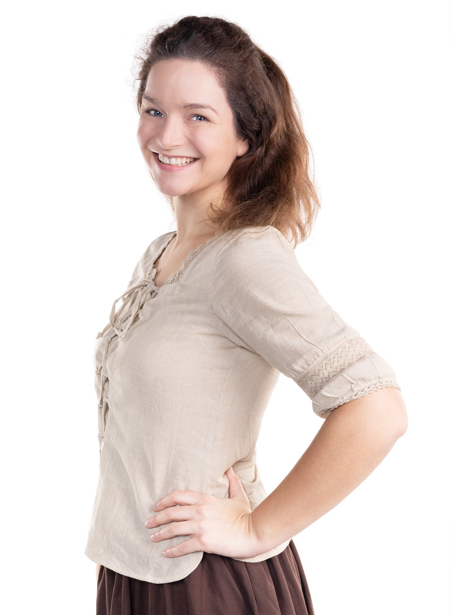 Metamorph Kostüm Kurzarm Mittelalterbluse - Valeria, Eine luftige Bluse mit schönen Spitzenverzierungen!