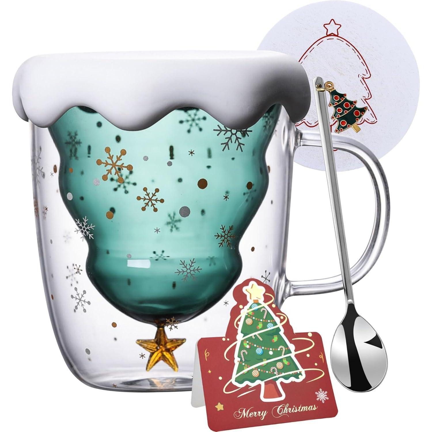 LuxusKollektion Espressotasse Weihnachtstasse Doppelwandige Gläser Teegläser Lustige, Glas