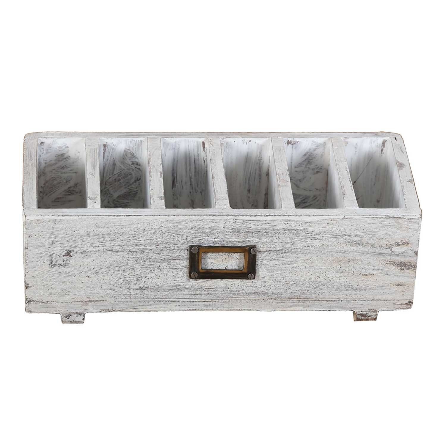 Casa Moro Organizer Organizer TIVOLI Shabby Weiß Holz Aufbewahrung Box Kiste, Massivholz NUA008