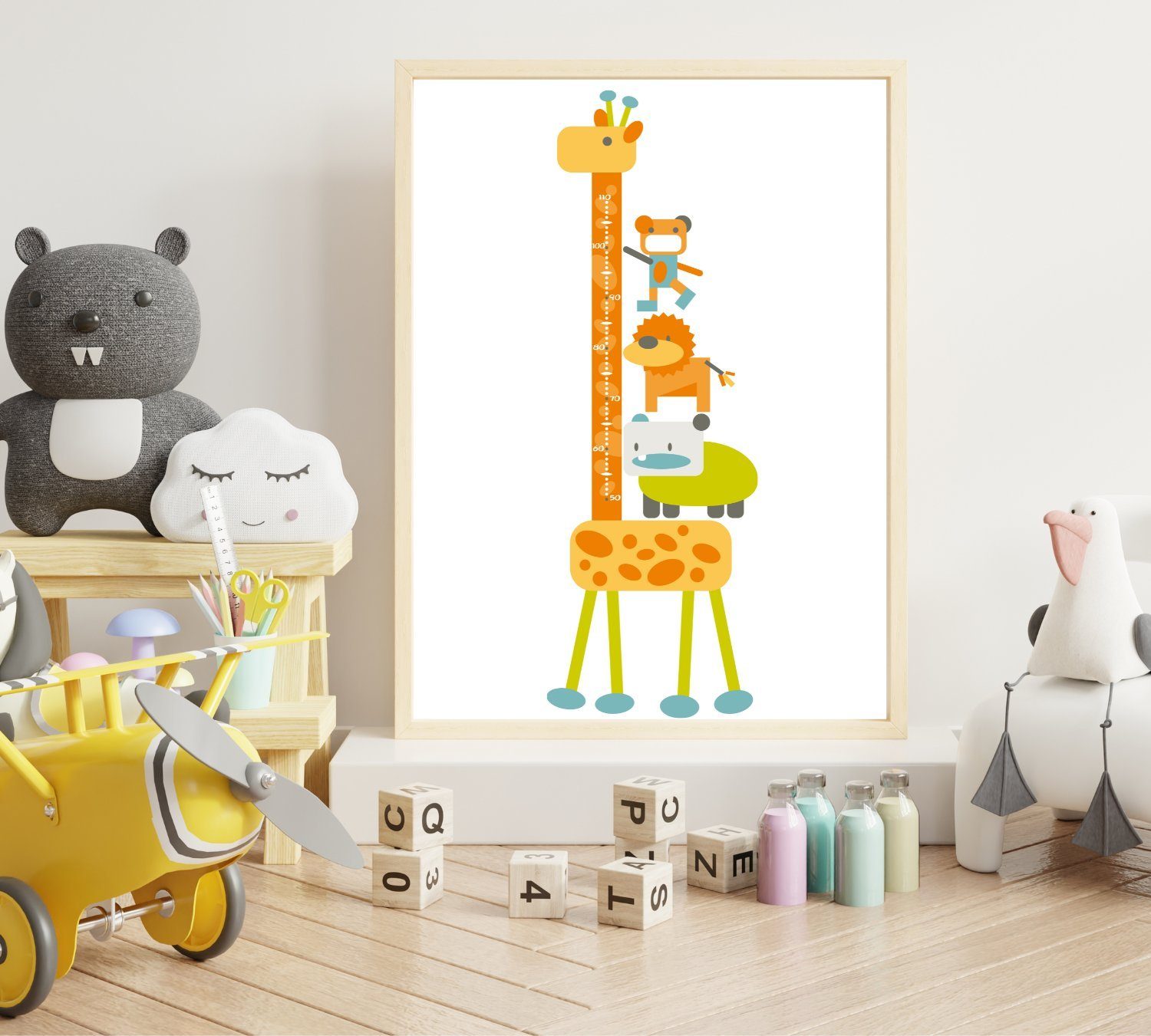 Alavya Home® Aufkleber Giraffe I Kinder-Höhentabelle, Wandtattoo Wandsticker, Messlatte Giraffe, Kinder Babyzimmer