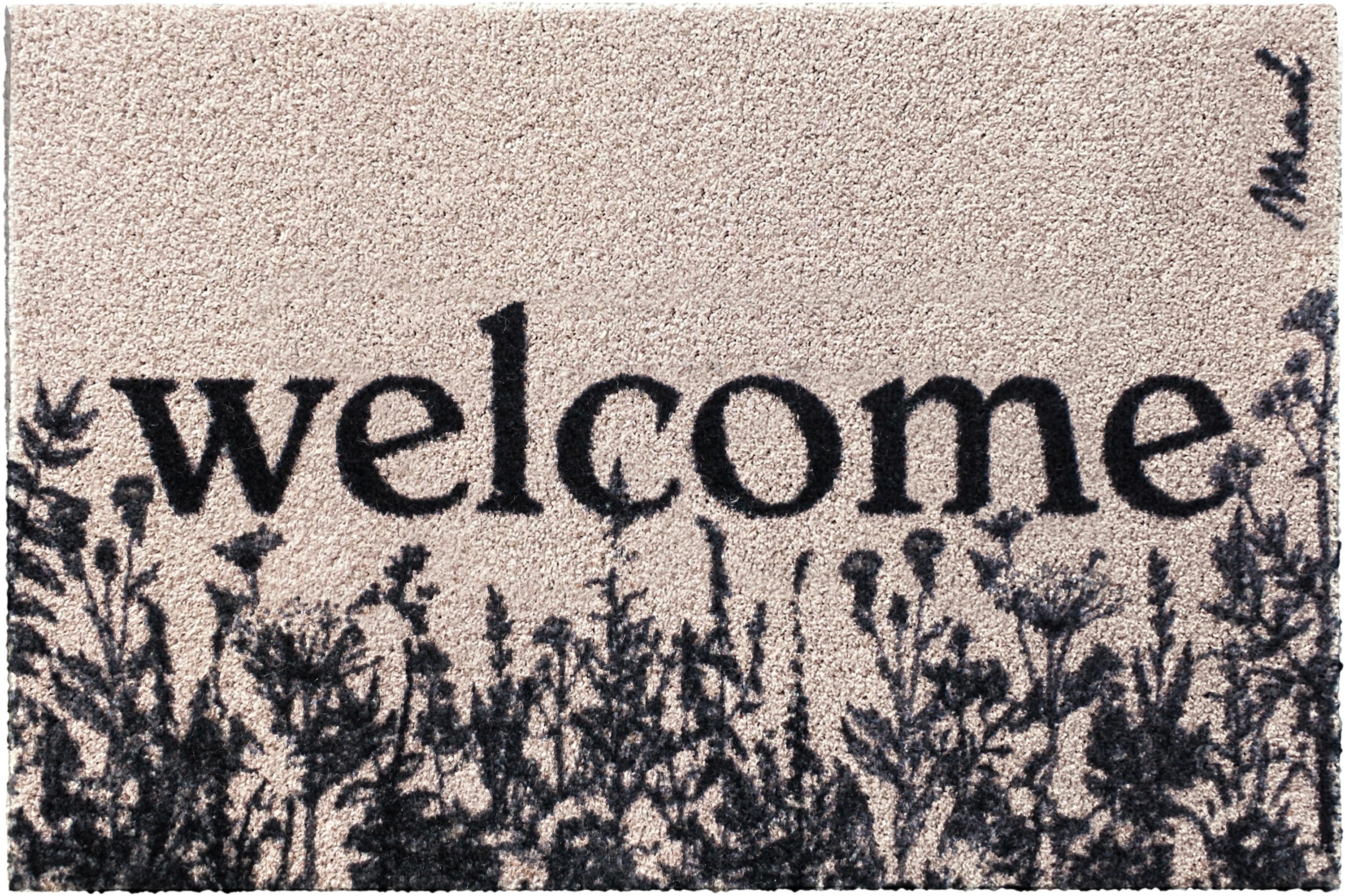 Mad about Mats Fußmatte Outdoor & Indoor "Oona" Welcome floral, bedruckt, strapazierfähig, robust, rutschfest, waschbar 50 x 75 cm