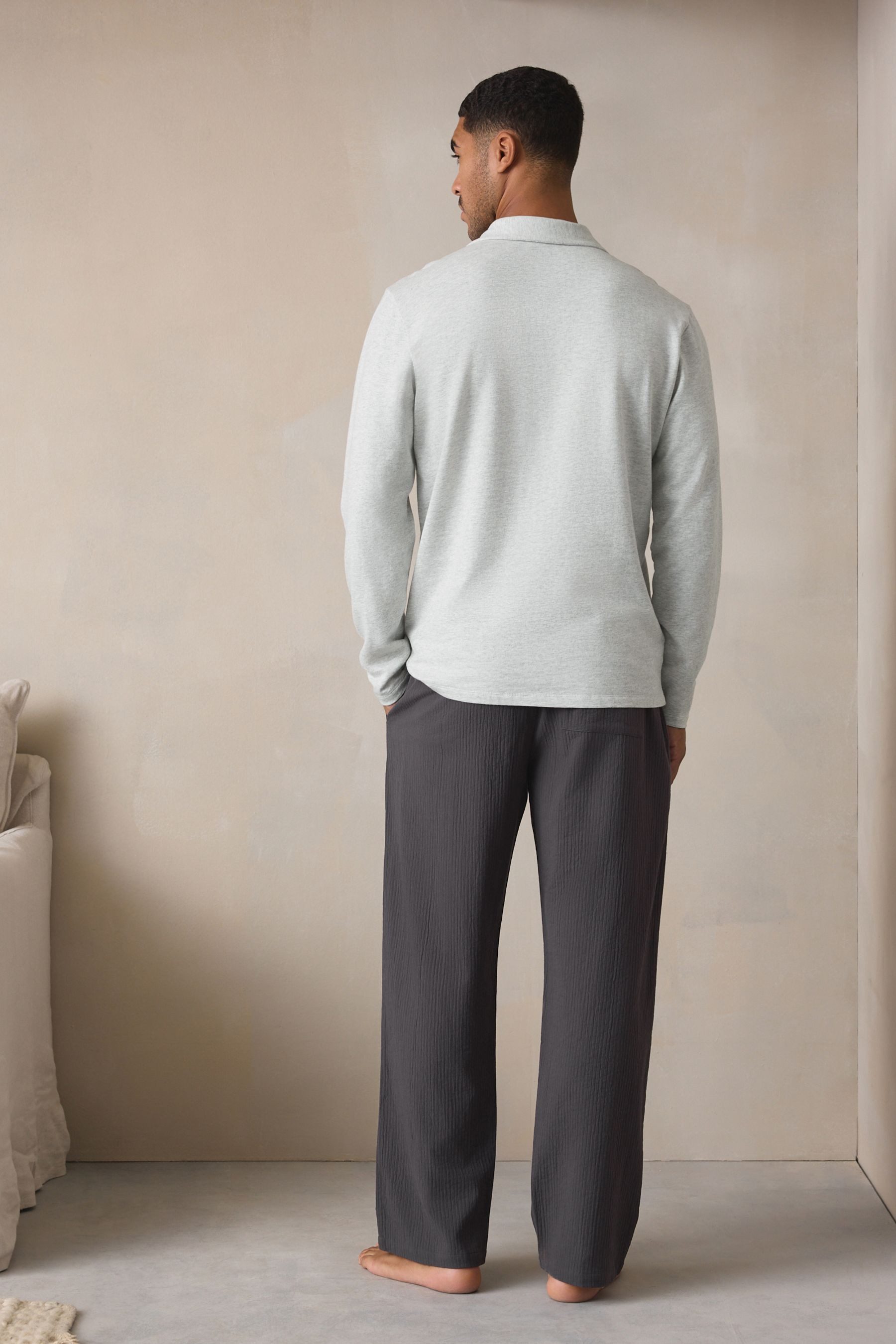 Next Pyjama Schlafanzug mit Sweatshirt mit Streifen (2 tlg) günstig online kaufen