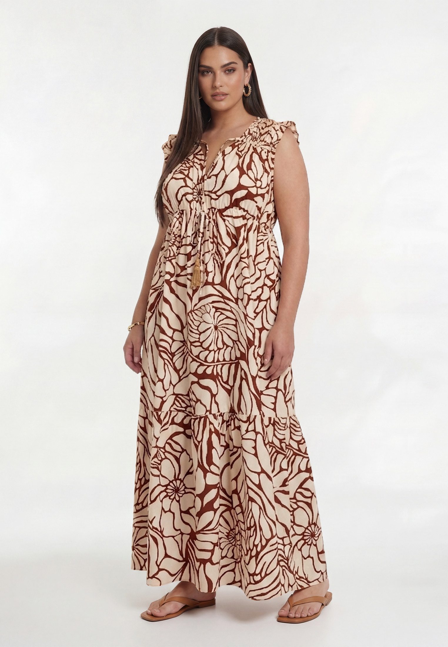 YOEK A-Linien-Kleid Damen Kleid mit Druck mit Frontprint